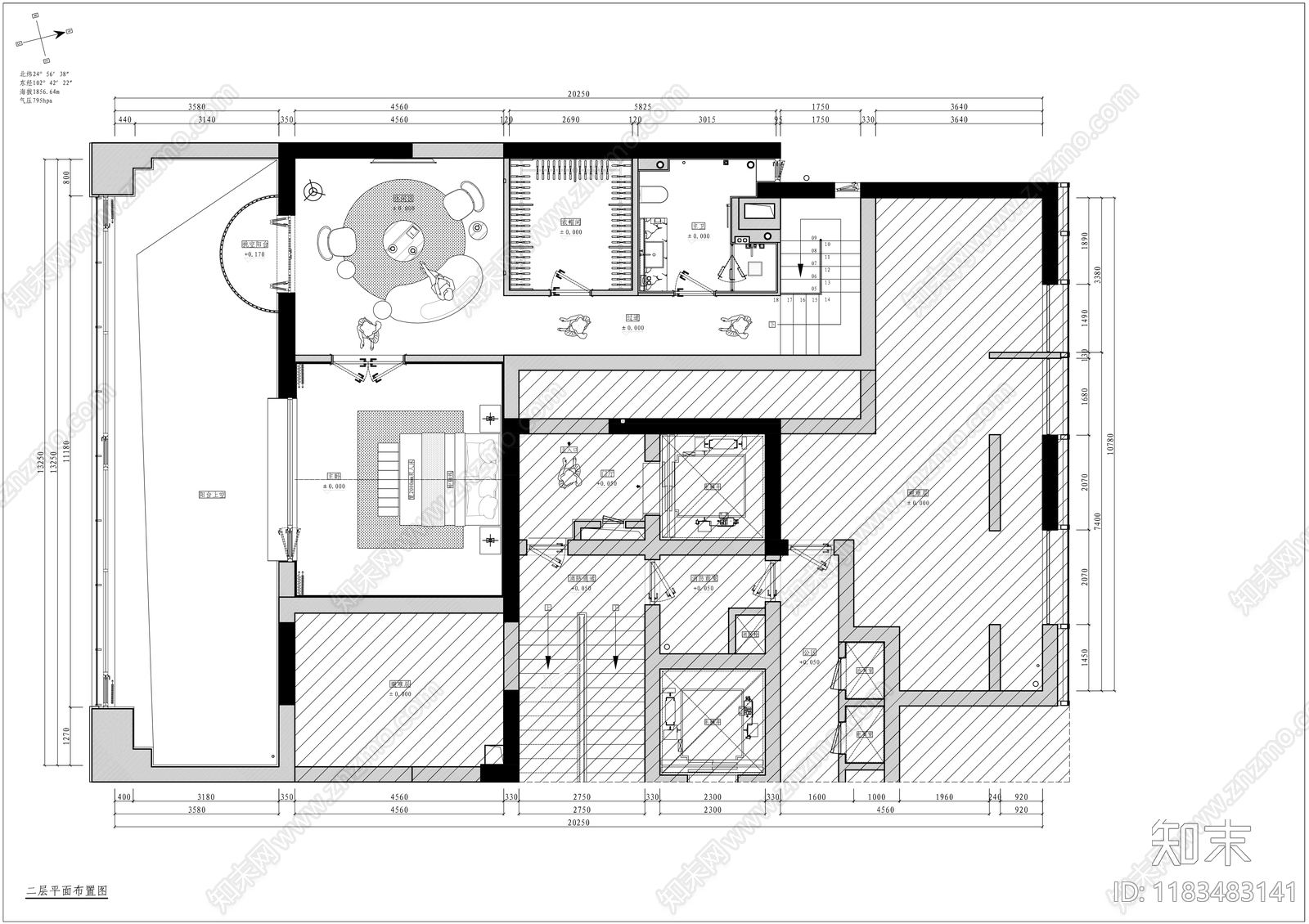 平层cad施工图下载【ID:1183483141】