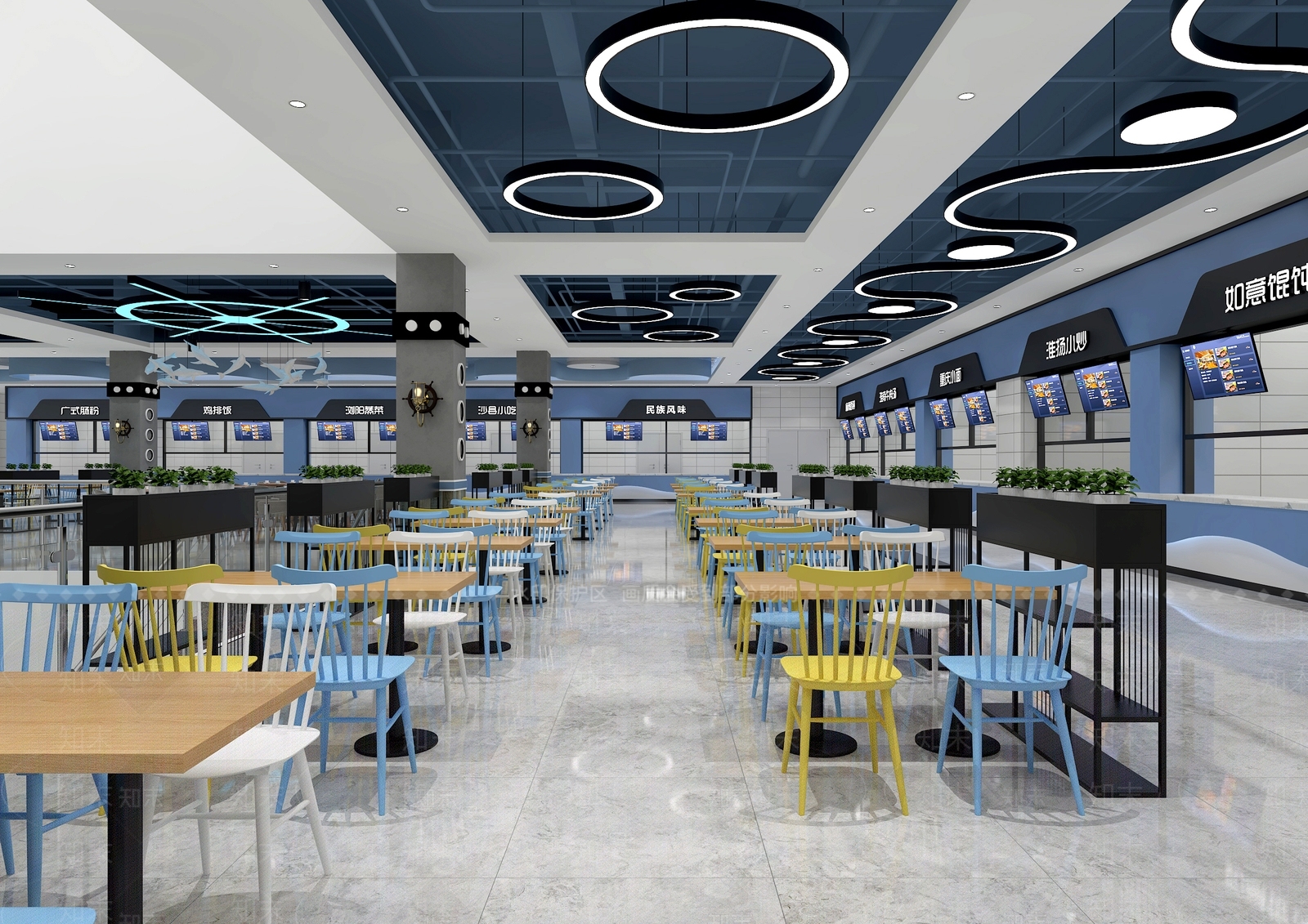 现代食堂3D模型下载【ID:1183498849】