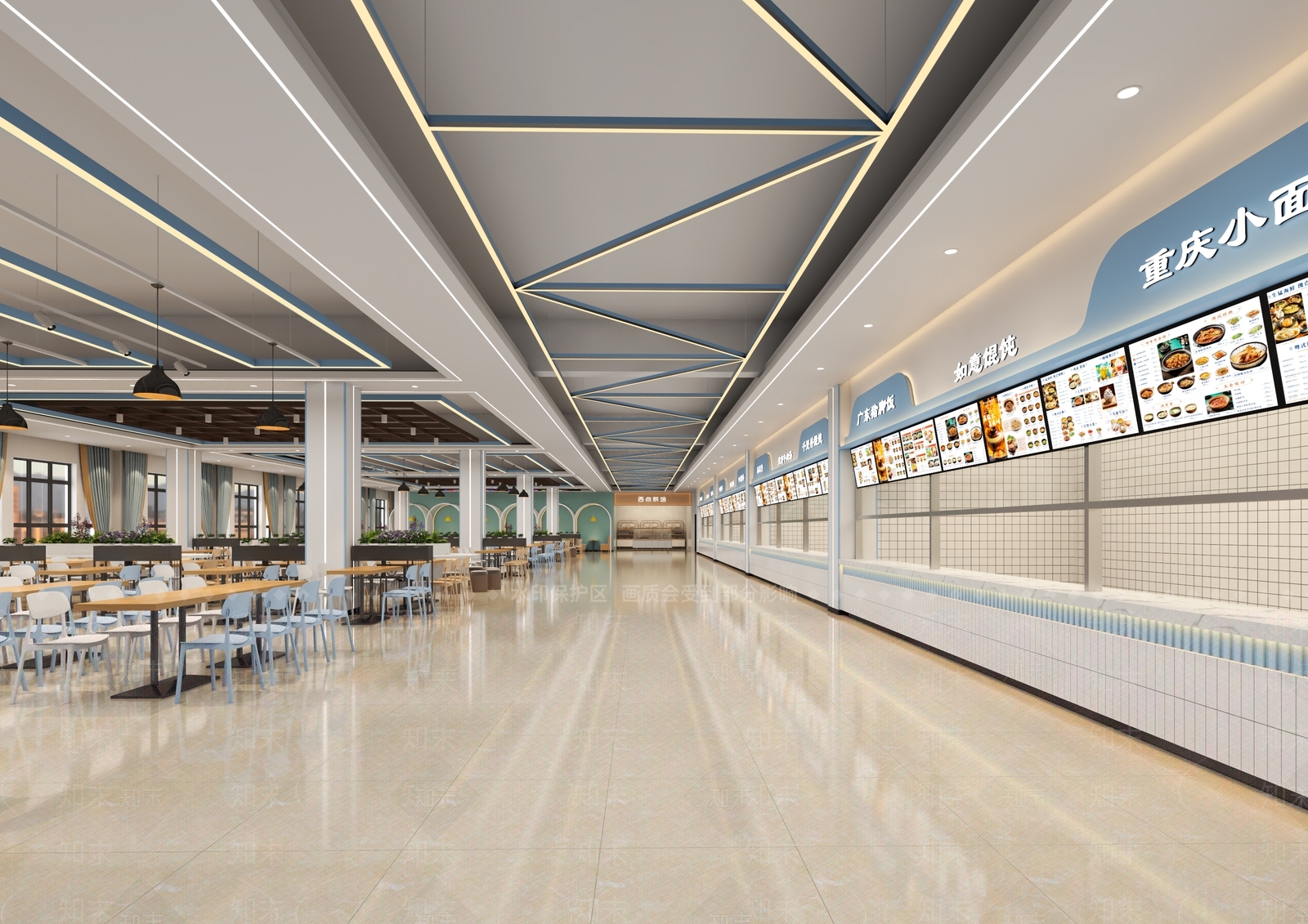 现代食堂3D模型下载【ID:1183499347】