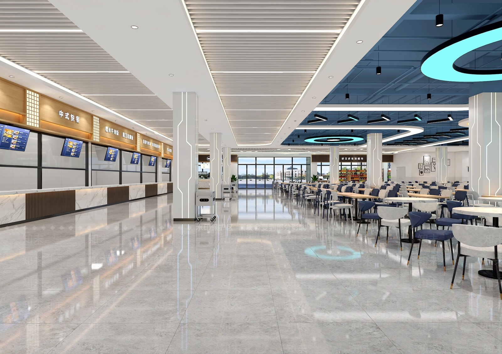 现代食堂3D模型下载【ID:1183501589】