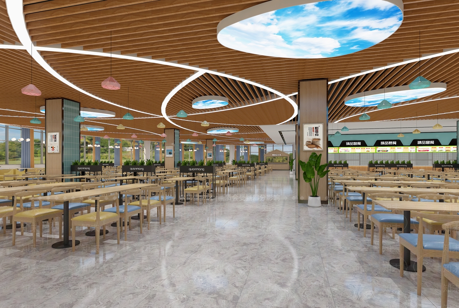 现代食堂3D模型下载【ID:1183502008】