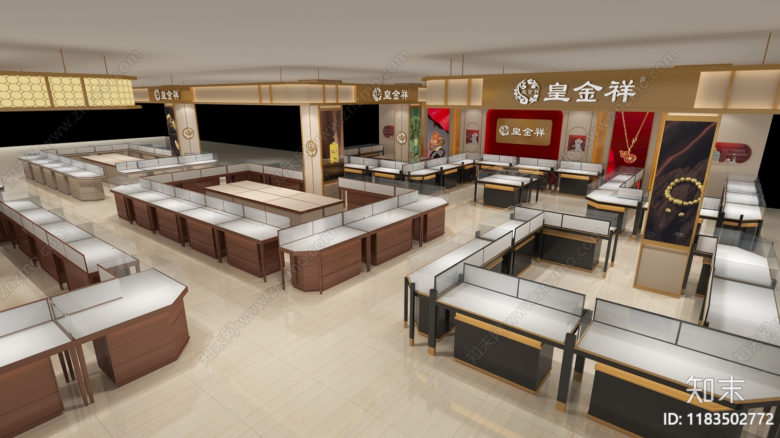 轻奢现代珠宝店3D模型下载【ID:1183502772】