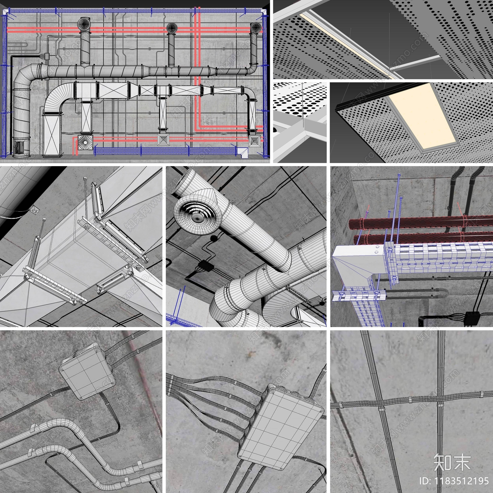 现代通风管道3D模型下载【ID:1183512195】