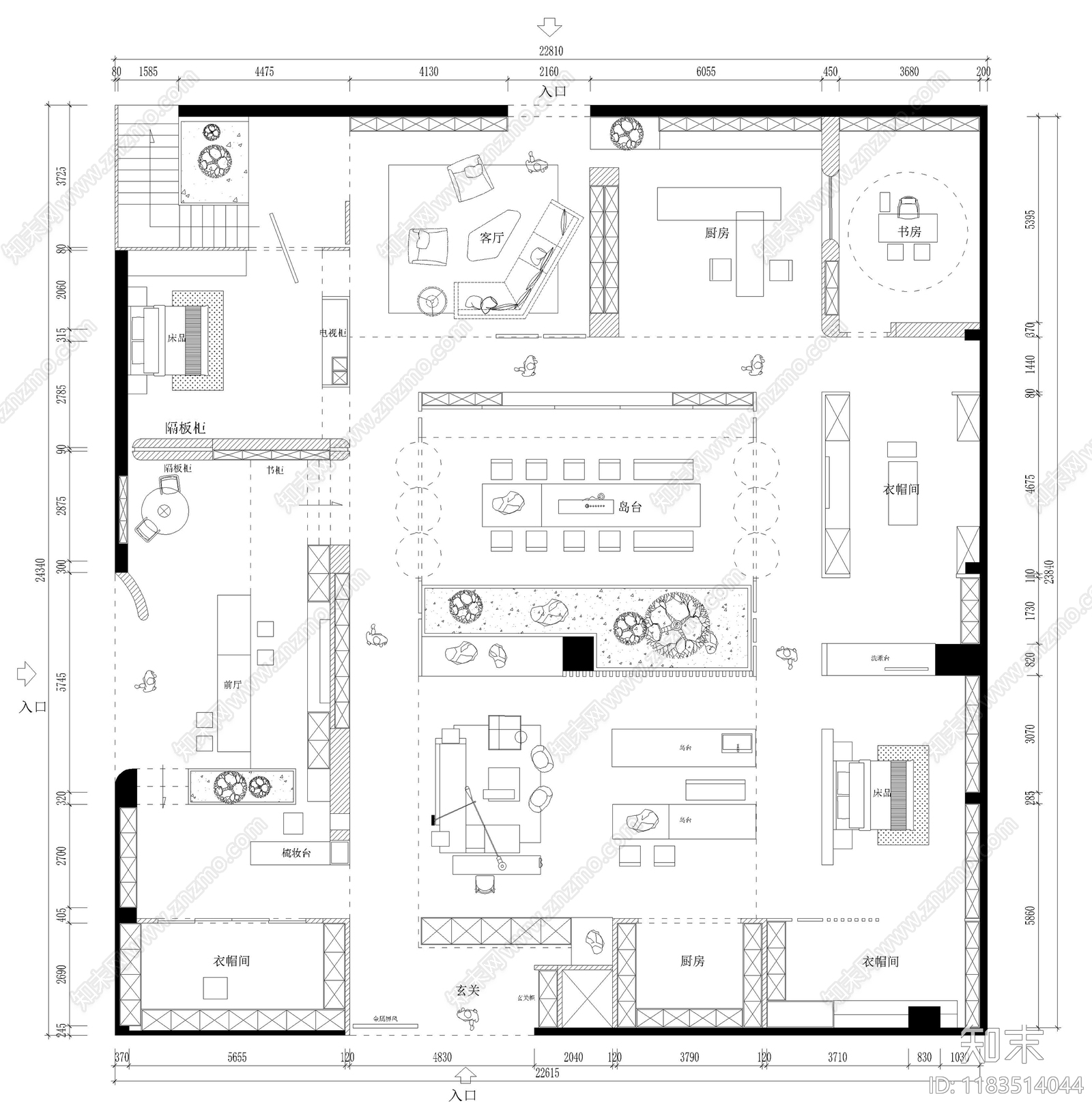 现代展厅cad施工图下载【ID:1183514044】