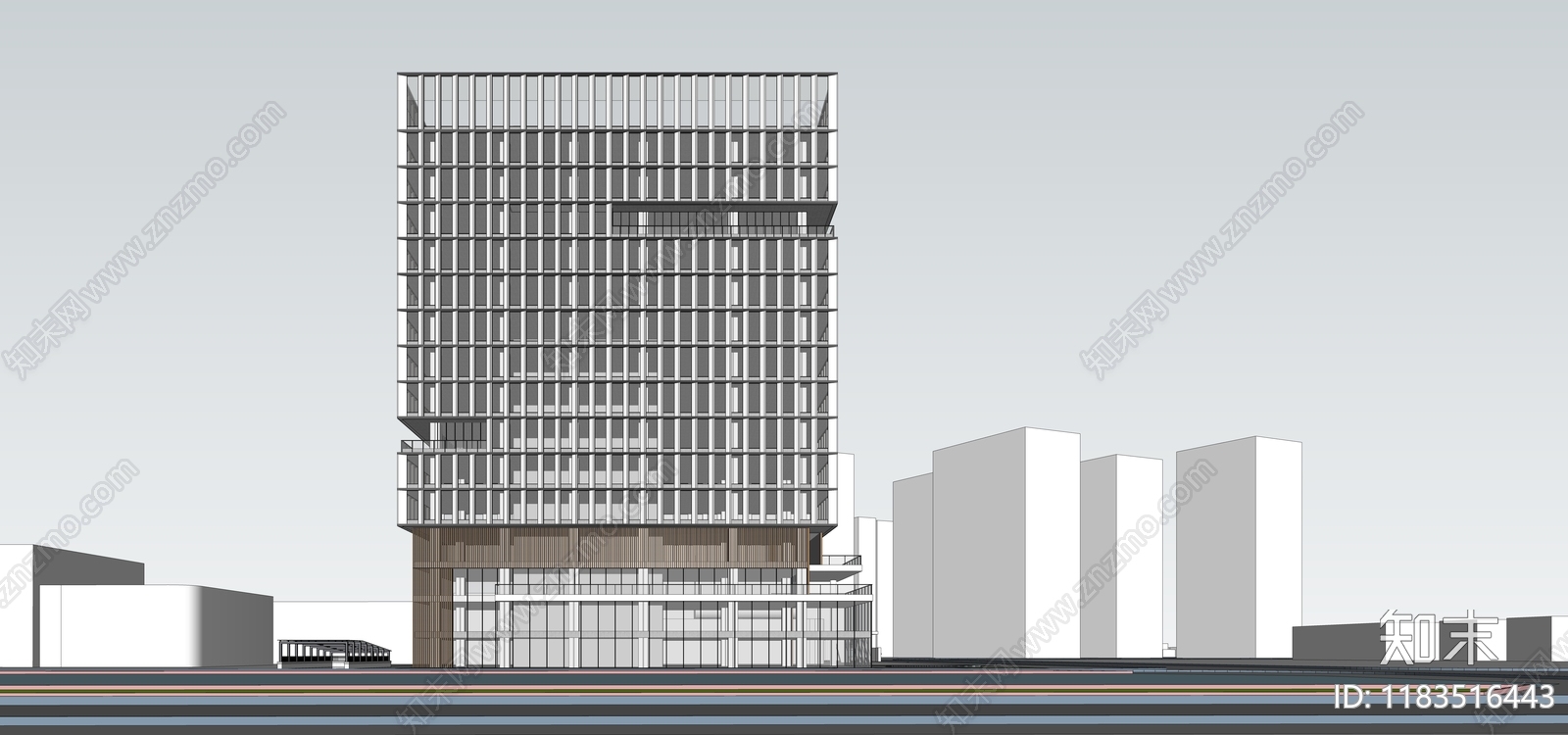 现代办公楼SU模型下载【ID:1183516443】