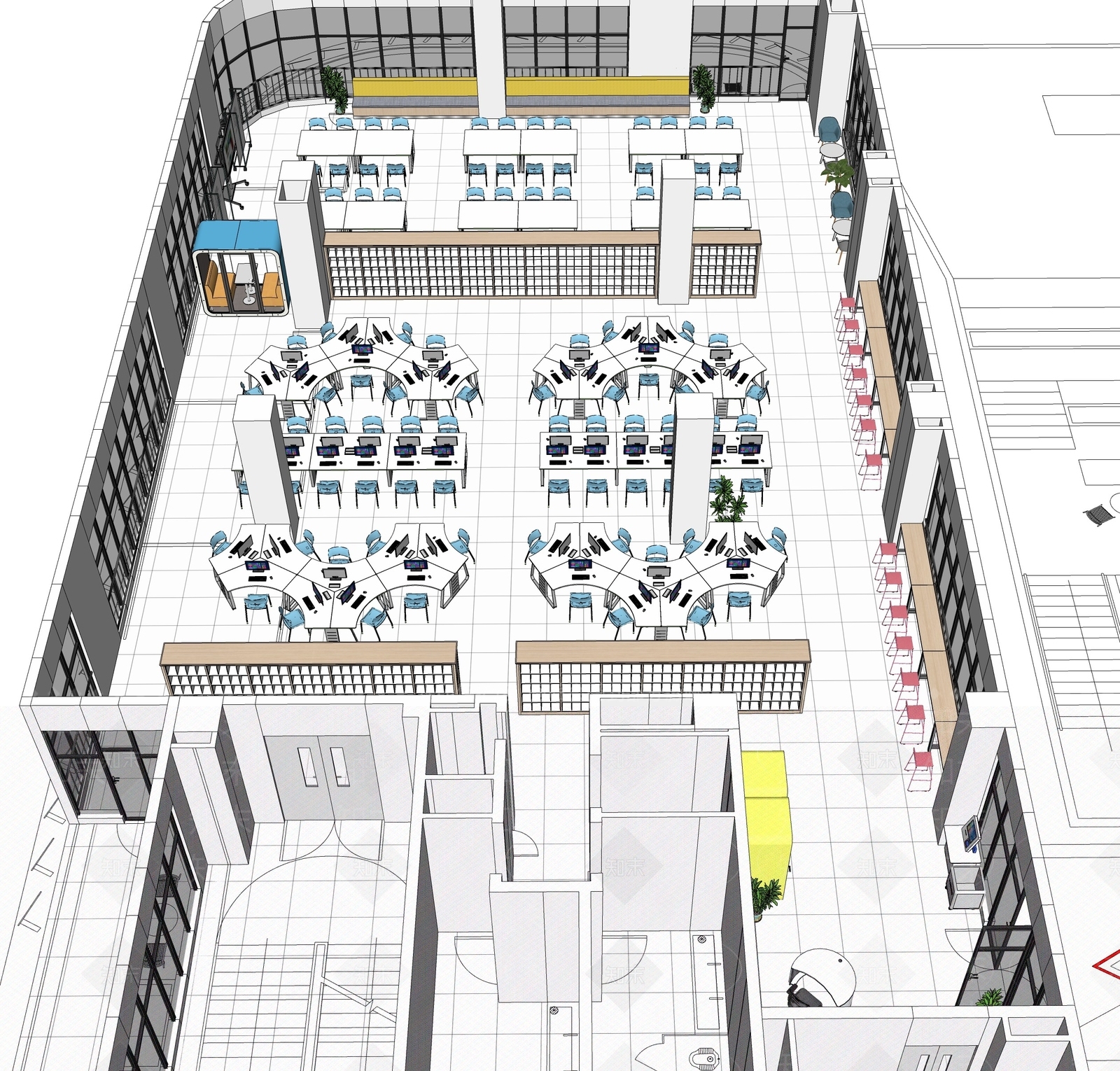 现代其他学校空间SU模型下载【ID:1183518431】