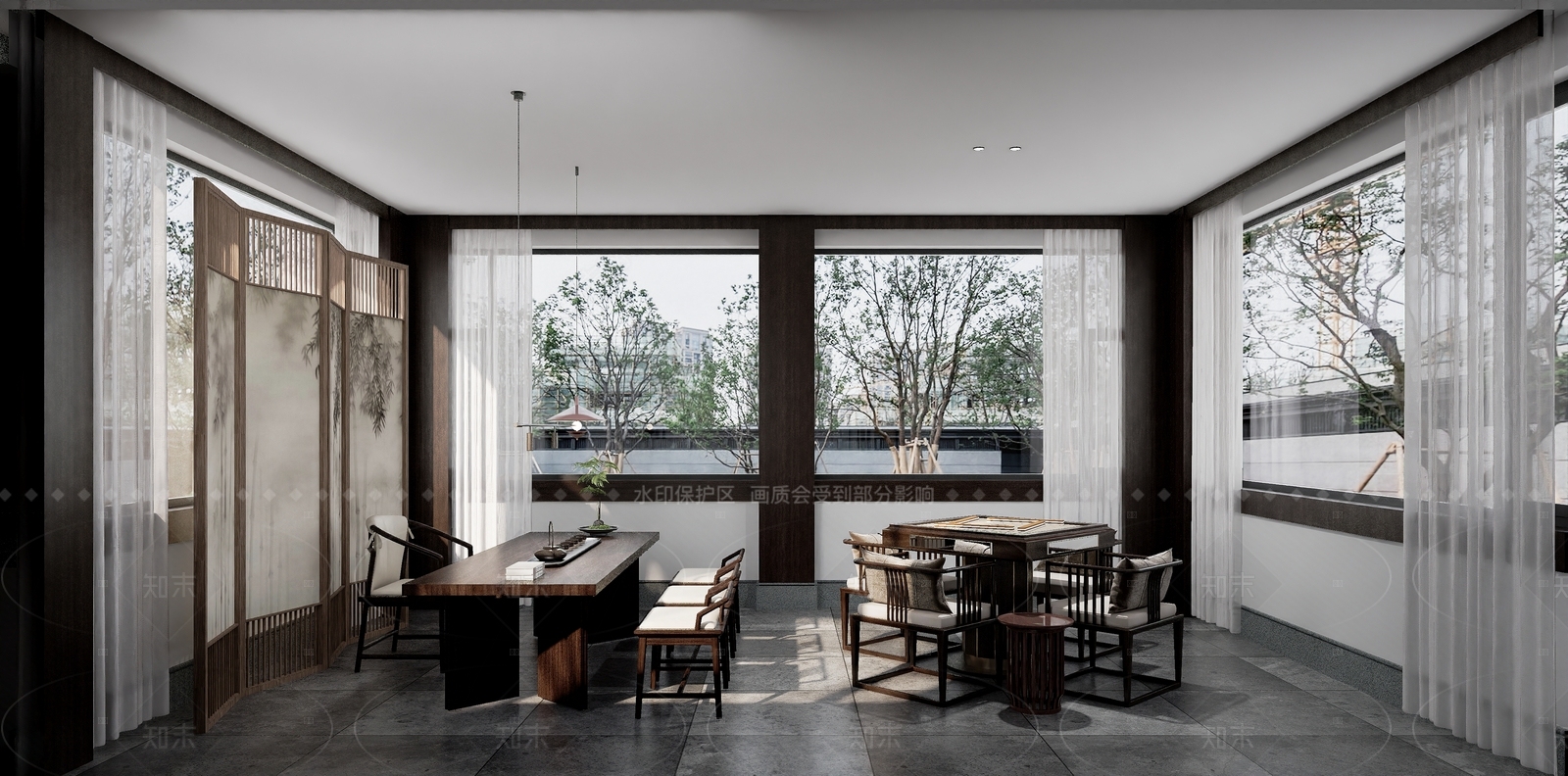 新中式中式棋牌室SU模型下载【ID:1183519248】