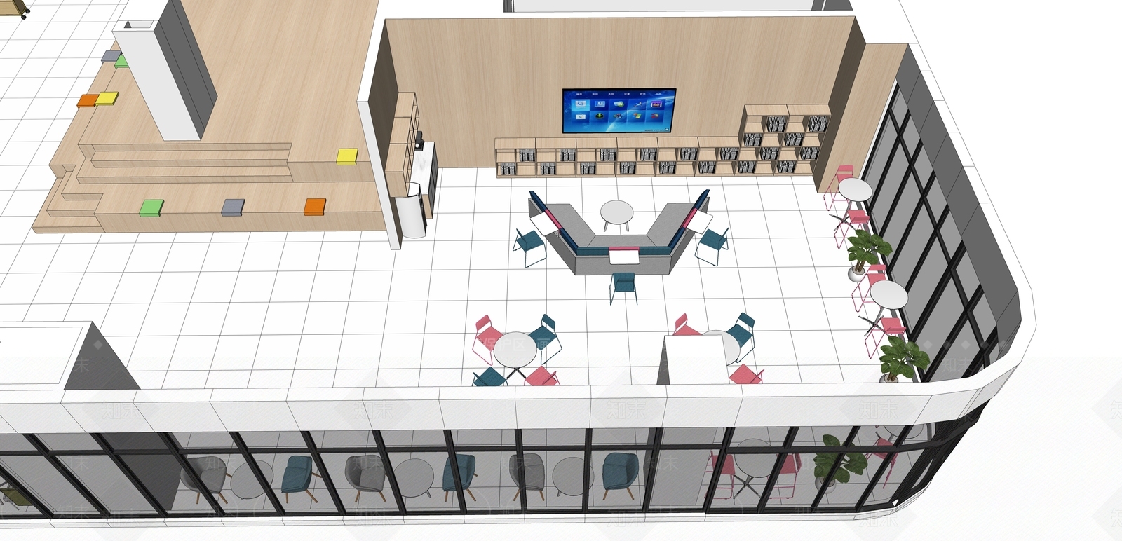 现代其他学校空间SU模型下载【ID:1183520123】