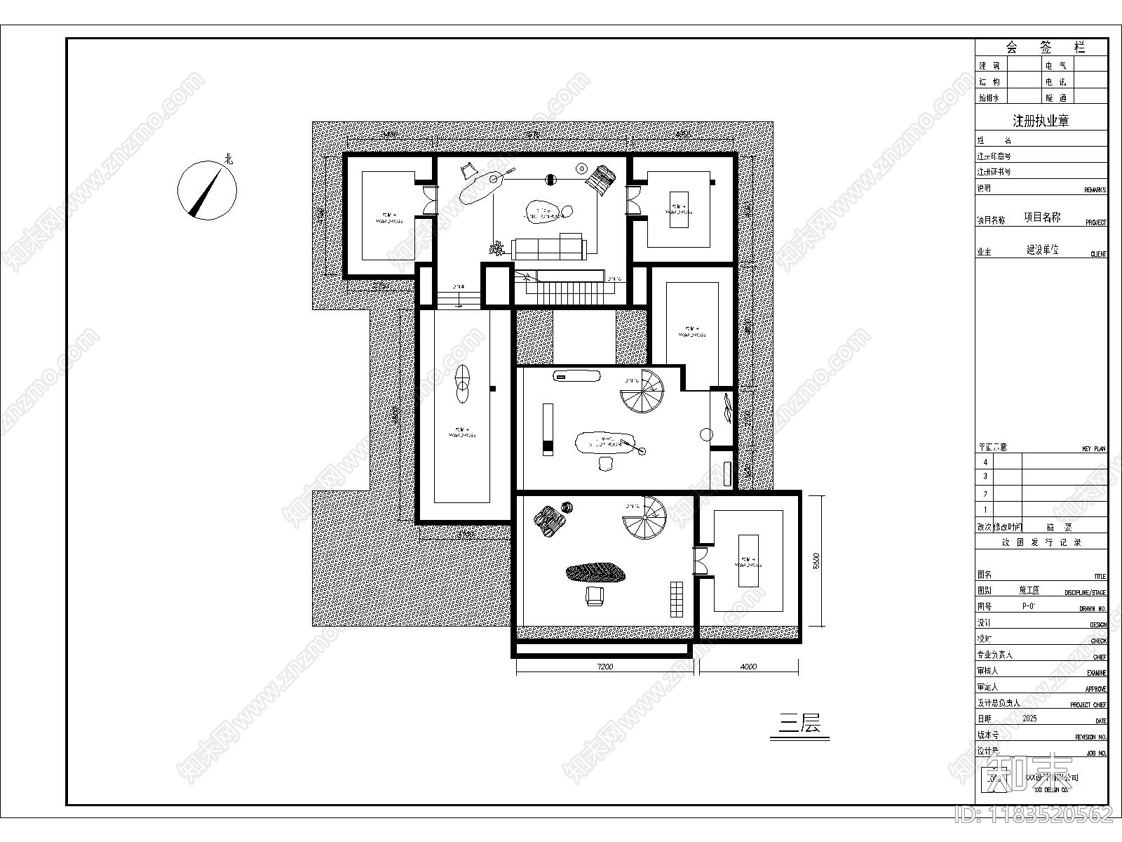 建筑平面图cad施工图下载【ID:1183520562】