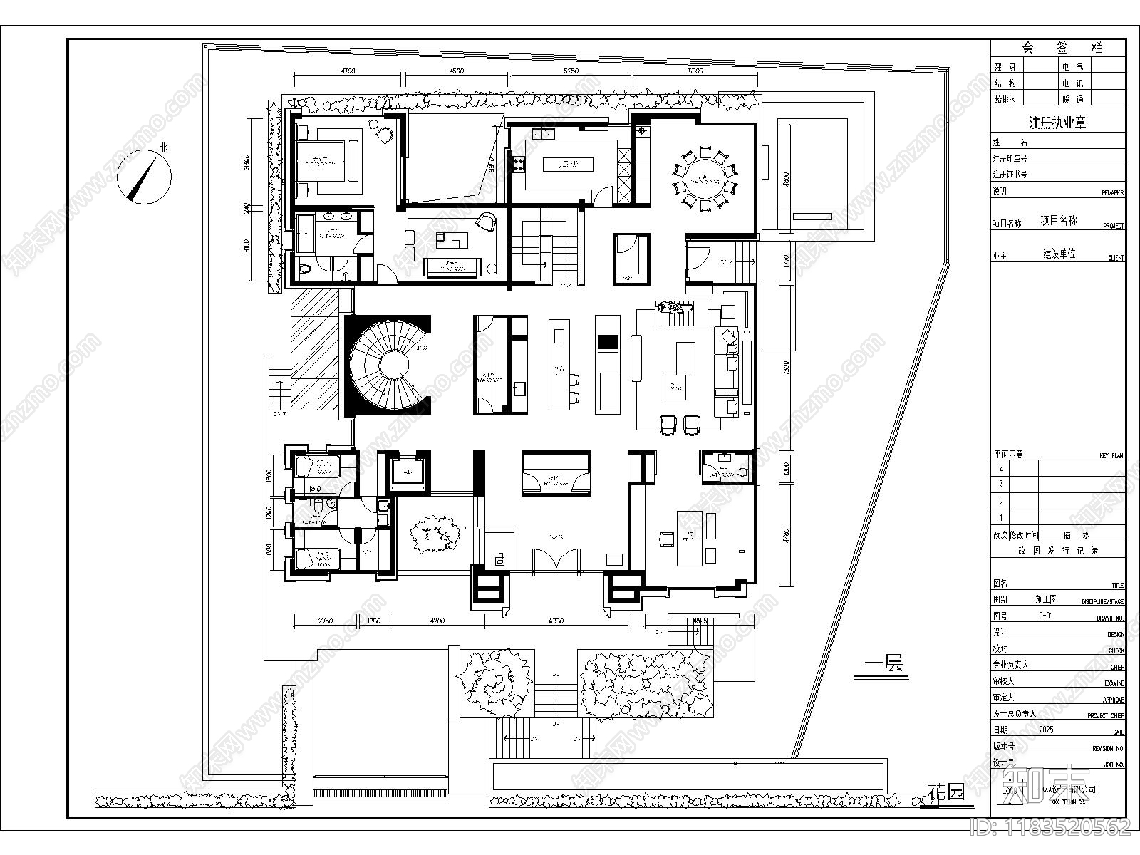 建筑平面图cad施工图下载【ID:1183520562】