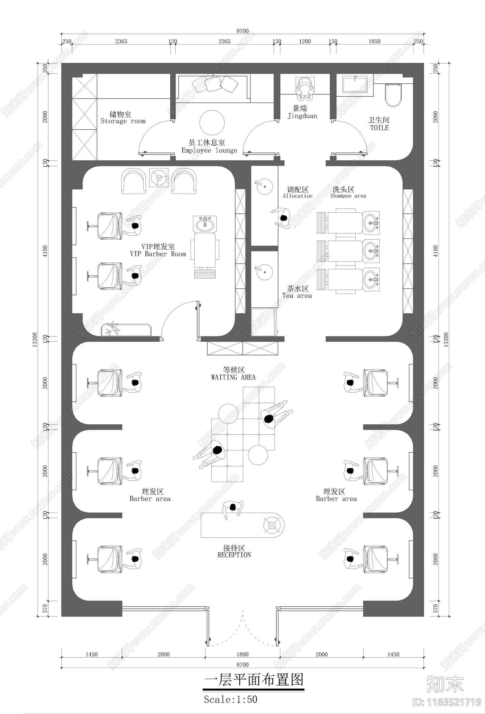 现代理发店cad施工图下载【ID:1183521719】