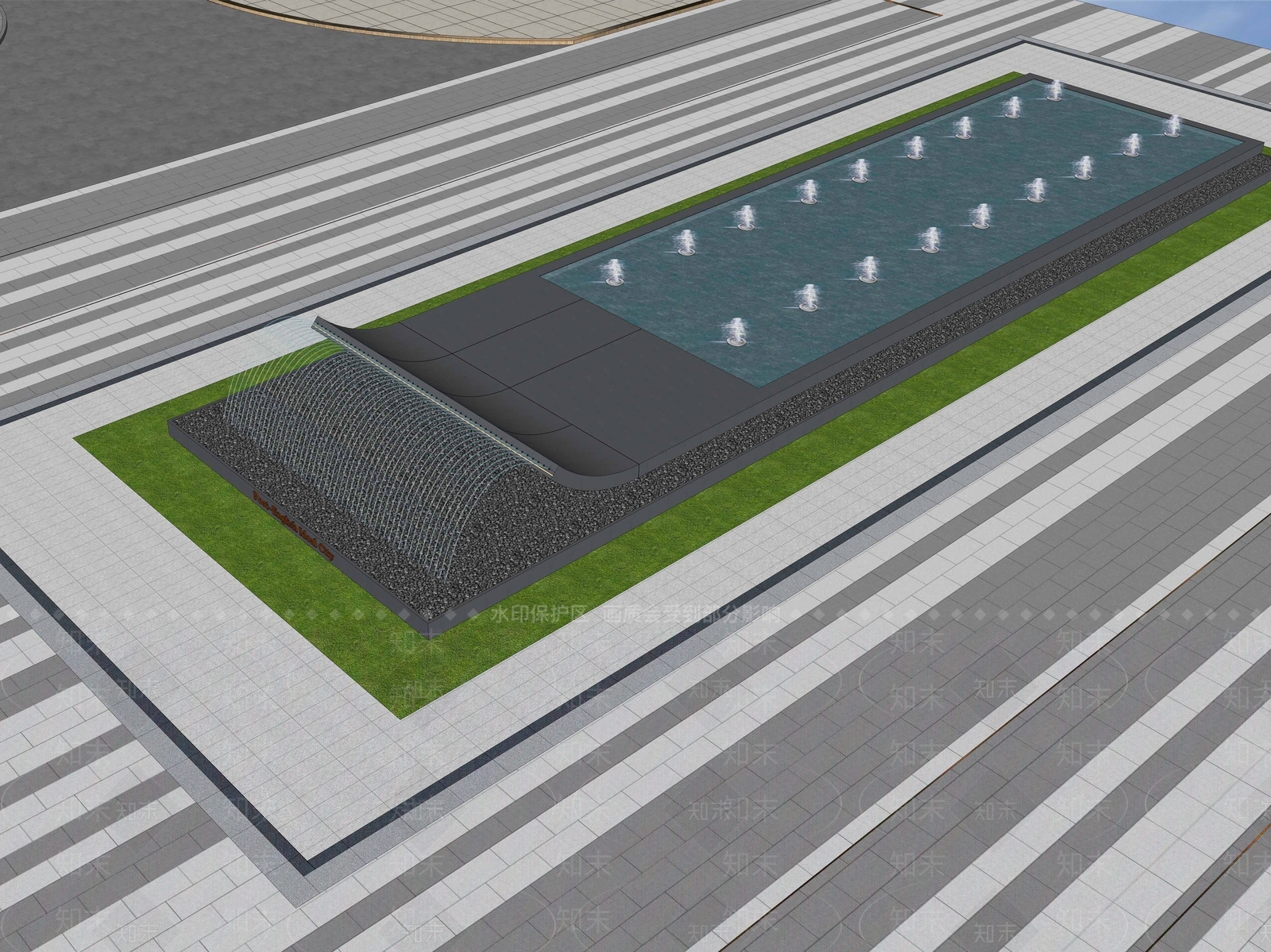 现代新中式商业景观SU模型下载【ID:1183802352】