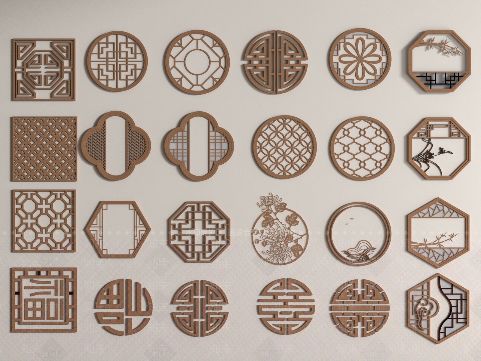 新中式镂花窗SU模型下载【ID:1183525149】