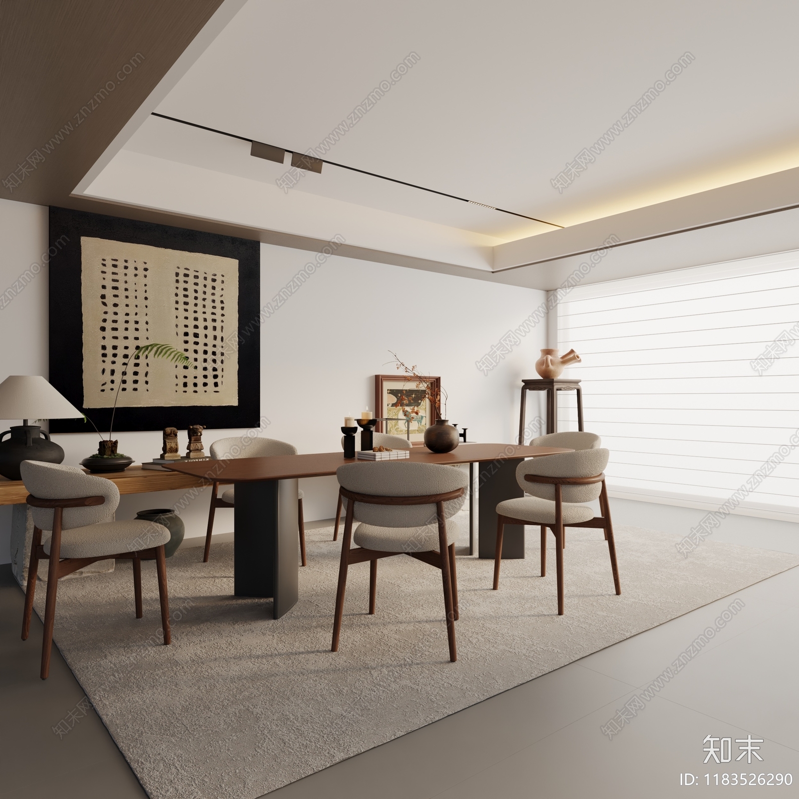 现代餐桌3D模型下载【ID:1183526290】