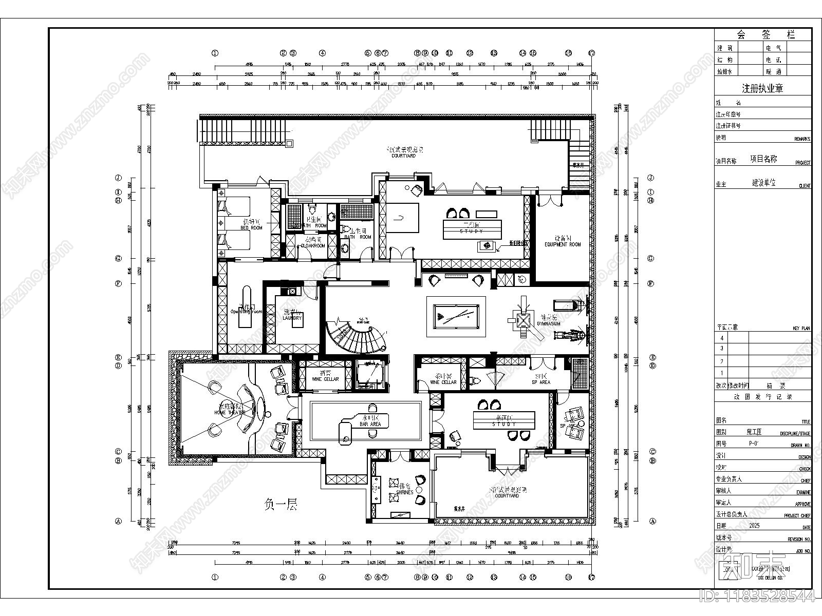 建筑平面图cad施工图下载【ID:1183528544】