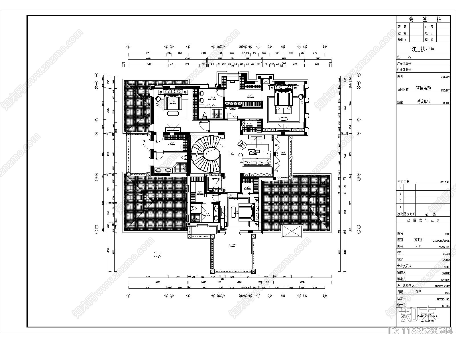 建筑平面图cad施工图下载【ID:1183528544】