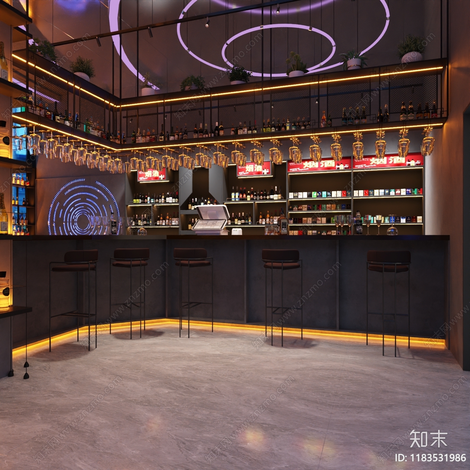 现代工业烟酒店3D模型下载【ID:1183531986】