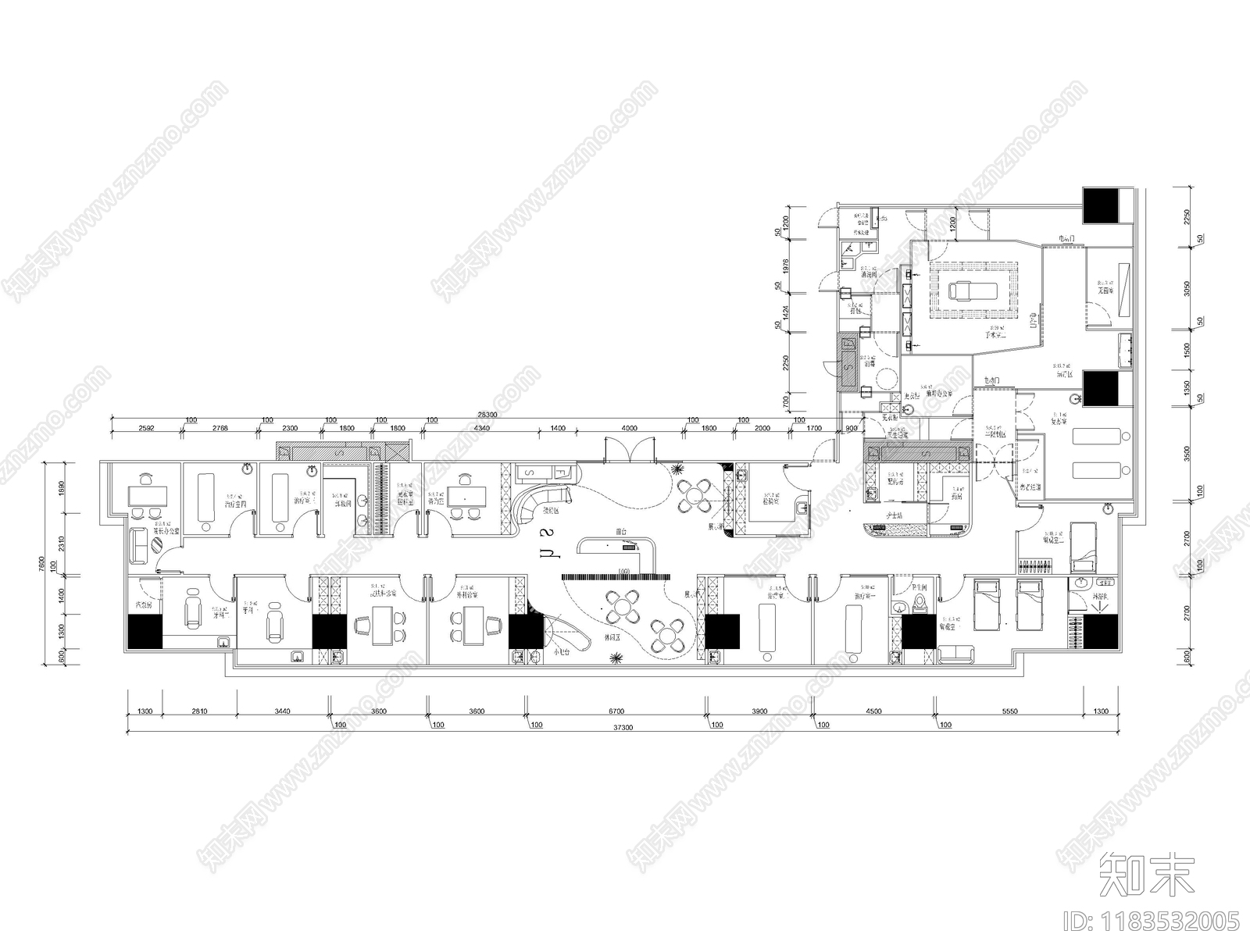 现代医院cad施工图下载【ID:1183532005】