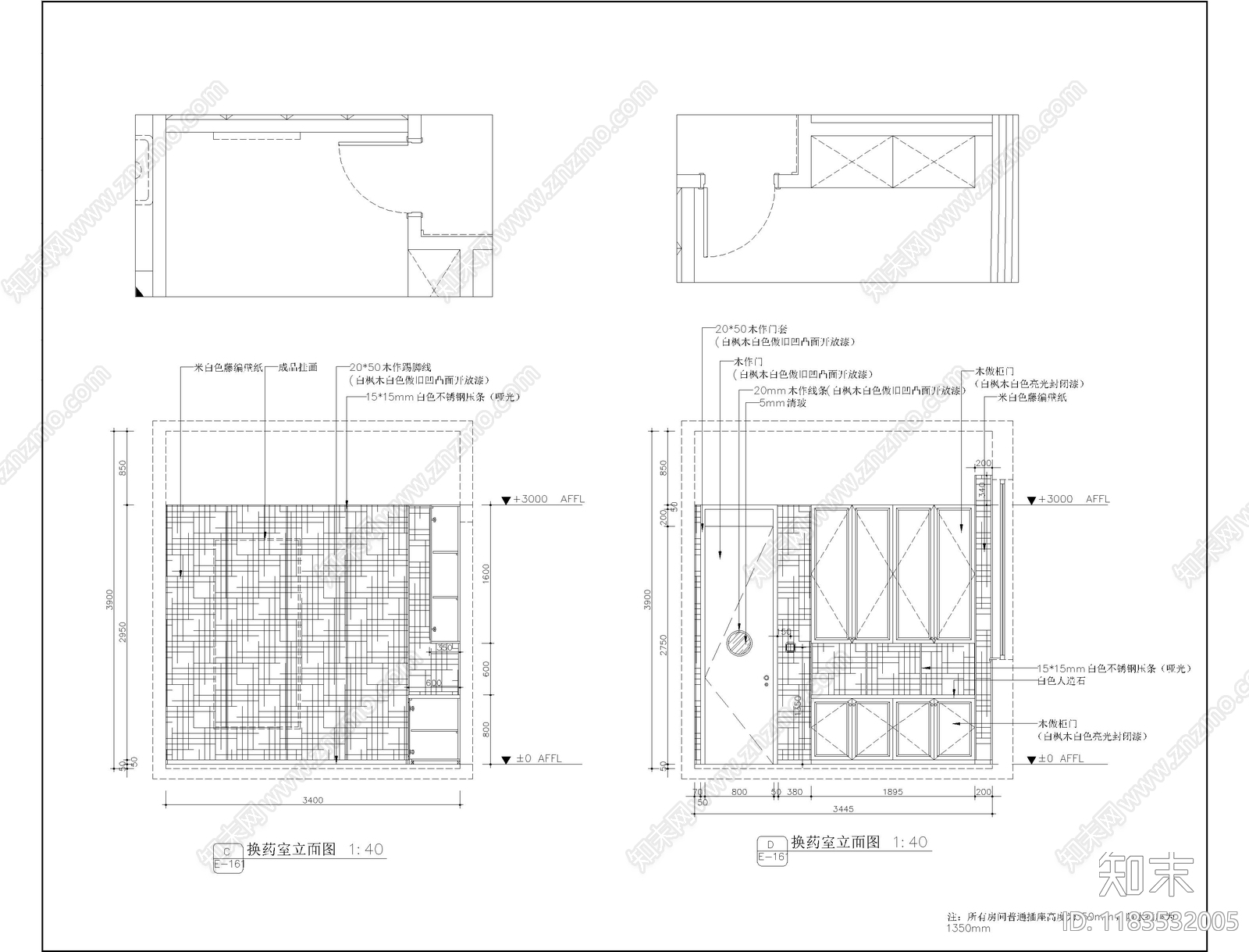 现代医院cad施工图下载【ID:1183532005】