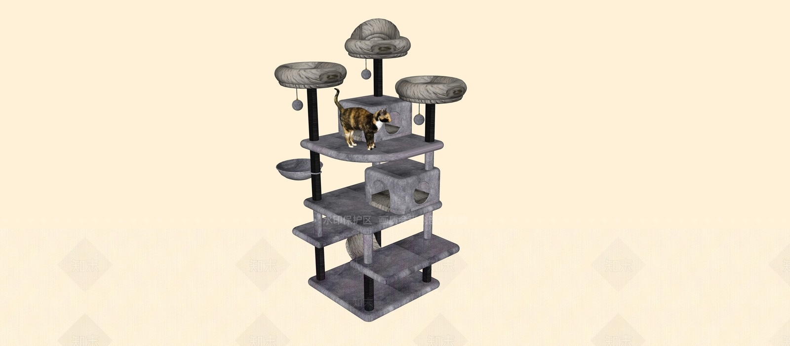 猫爬架SU模型下载【ID:1183532861】