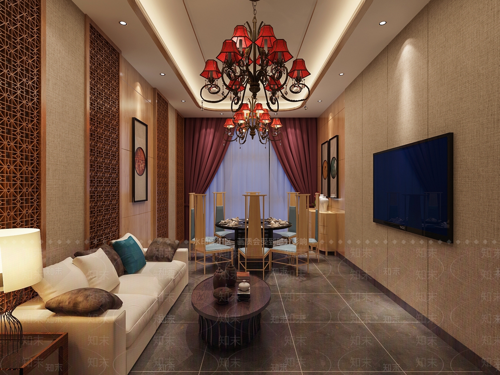新中式火锅店3D模型下载【ID:1183534142】