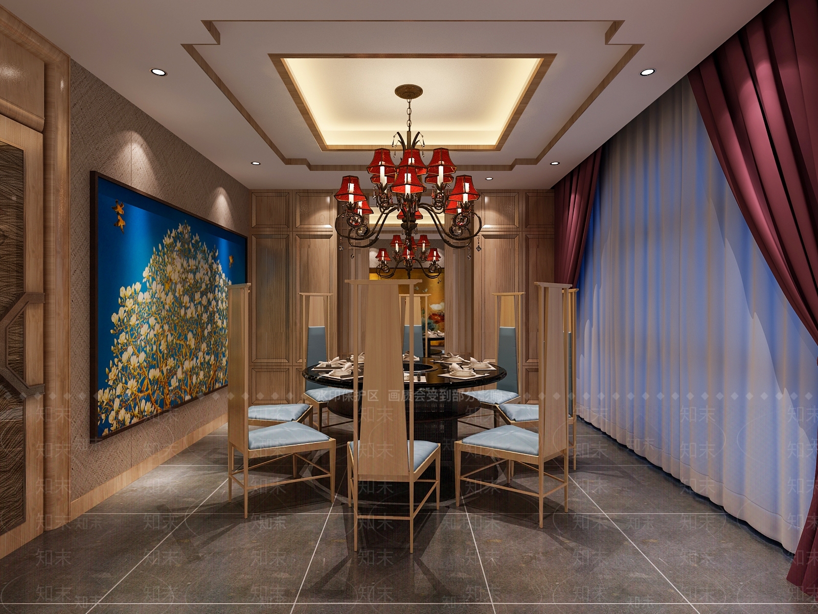 新中式火锅店3D模型下载【ID:1183534326】