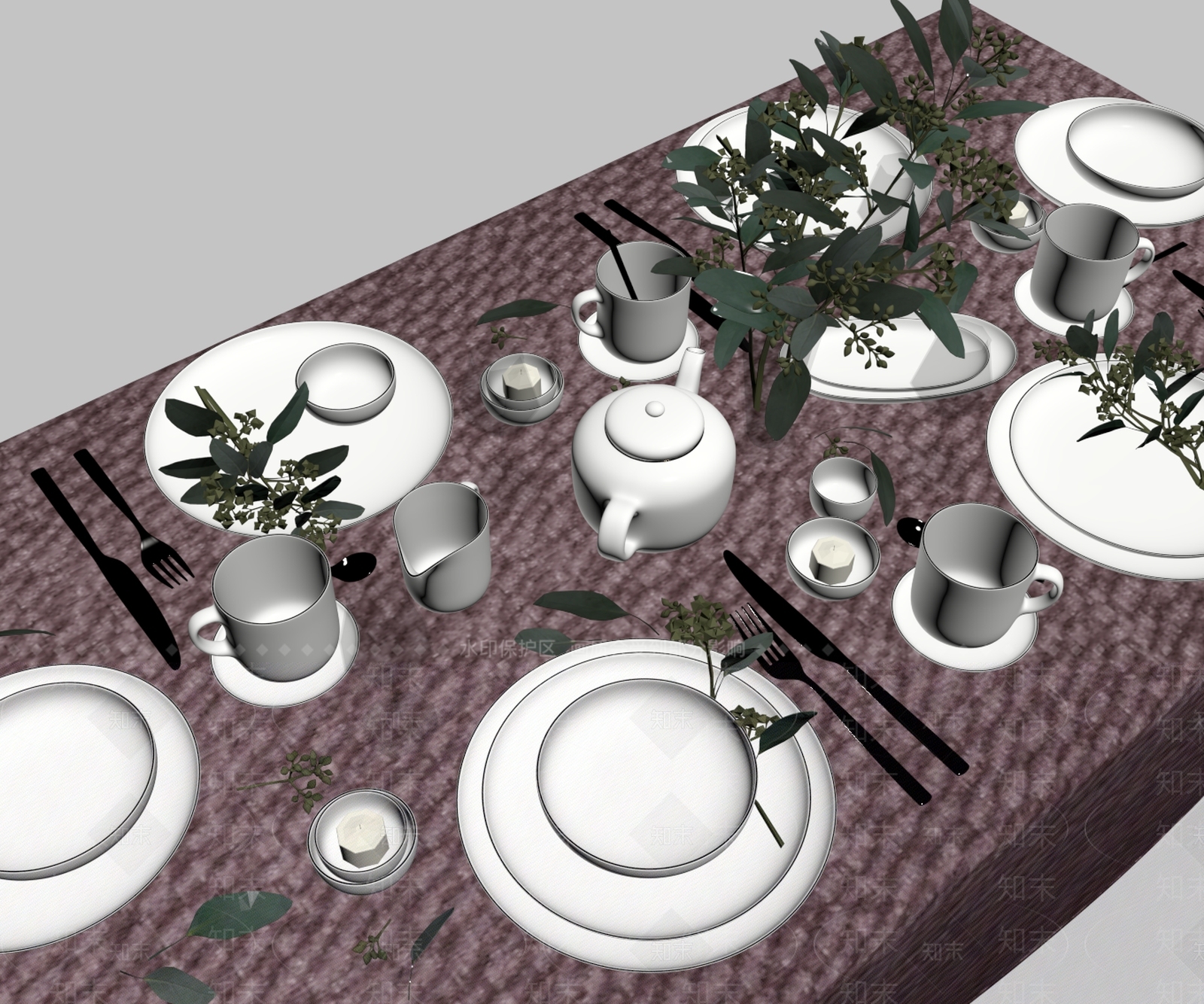 餐具SU模型下载【ID:1183537092】