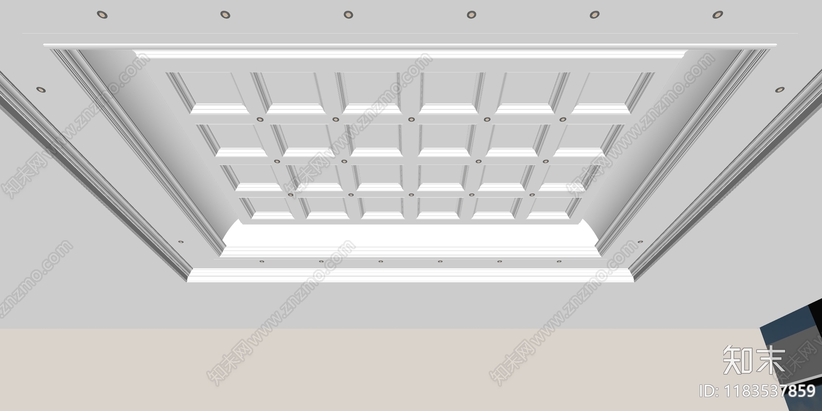美式吊顶SU模型下载【ID:1183537859】