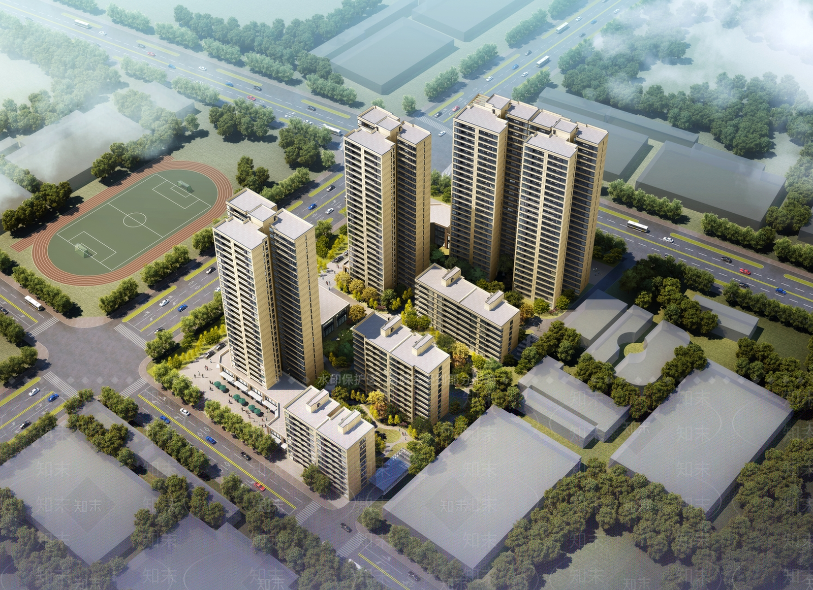 现代简约高层住宅SU模型下载【ID:1183539386】