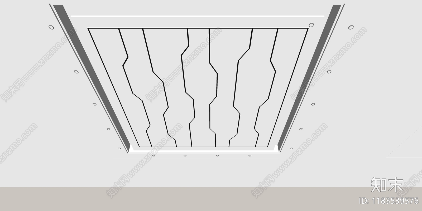 现代吊顶SU模型下载【ID:1183539576】