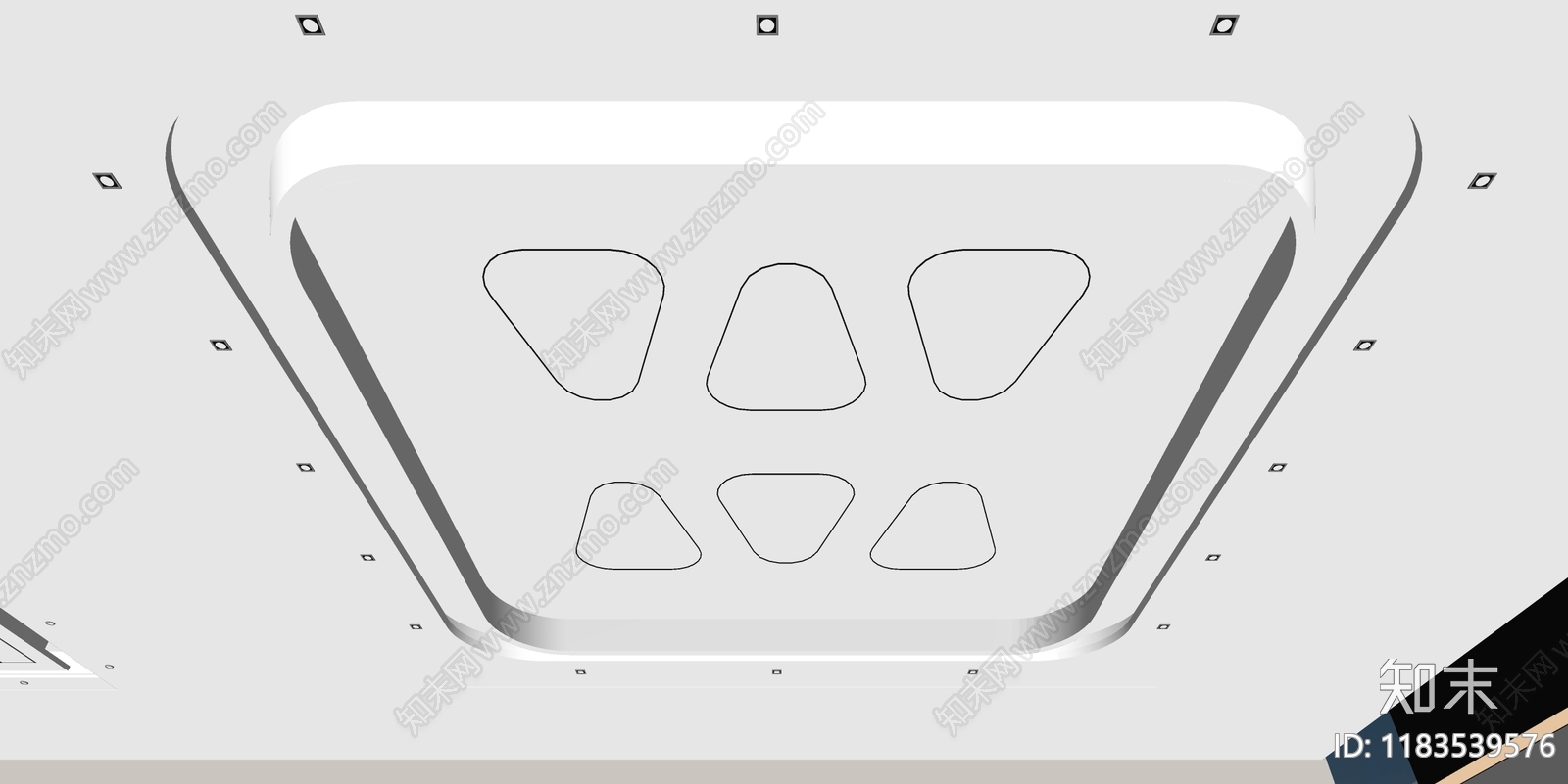 现代吊顶SU模型下载【ID:1183539576】