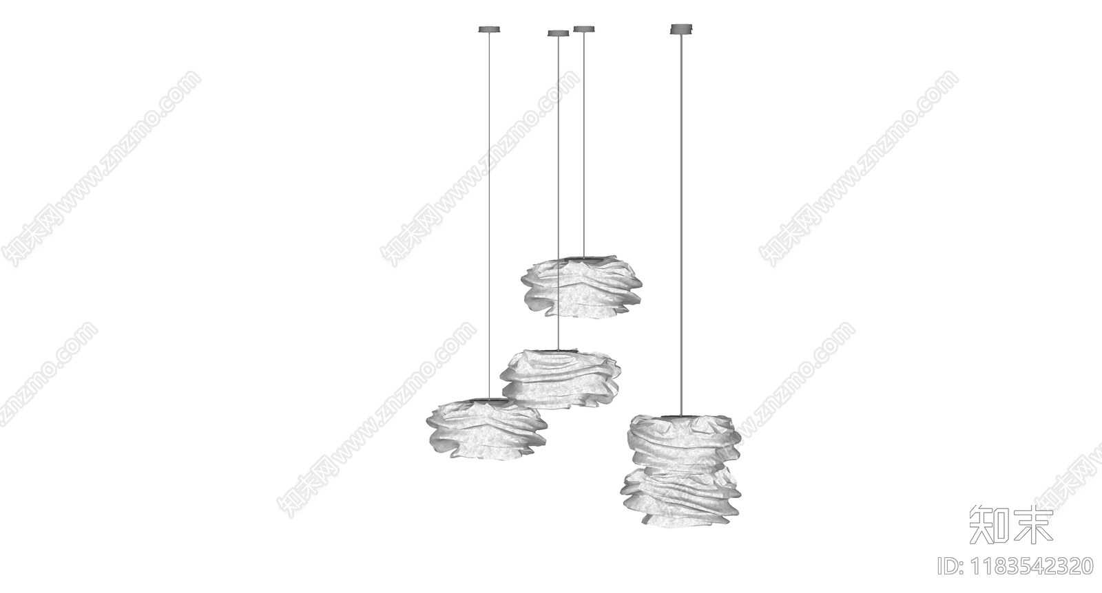 现代新中式吊灯SU模型下载【ID:1183542320】