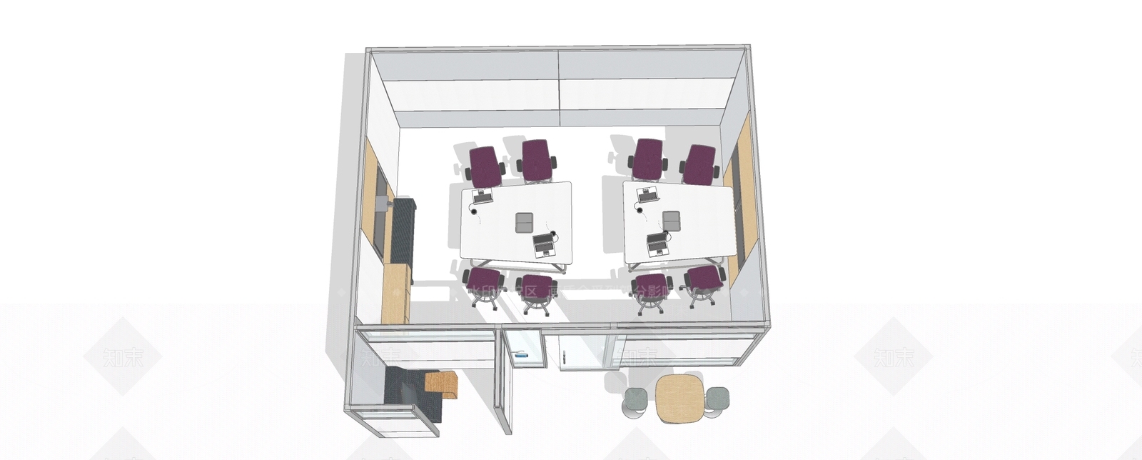 现代会议室SU模型下载【ID:1183544255】