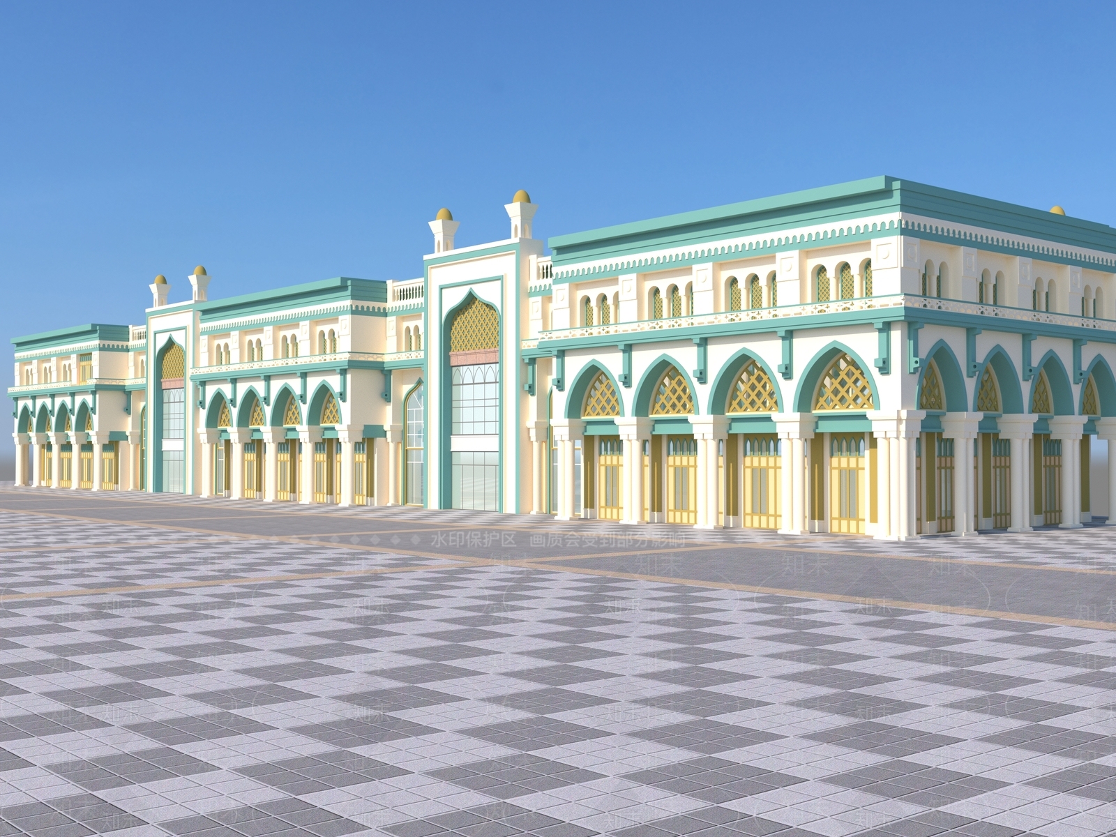 现代商业街3D模型下载【ID:1183544672】