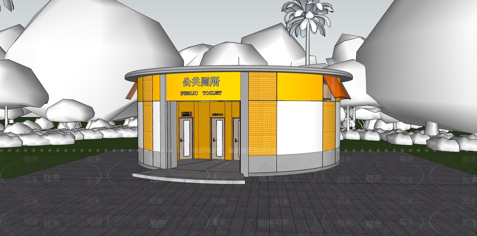 现代小公建SU模型下载【ID:1183545023】