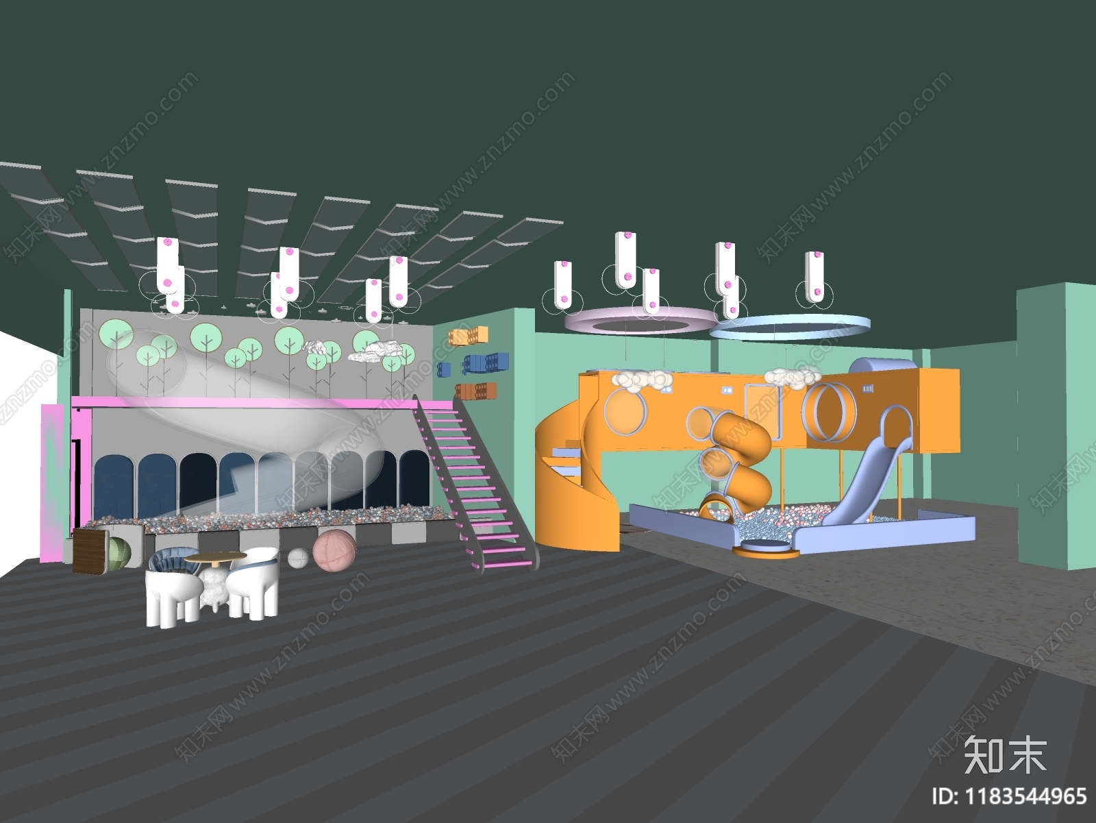 现代儿童活动空间SU模型下载【ID:1183544965】