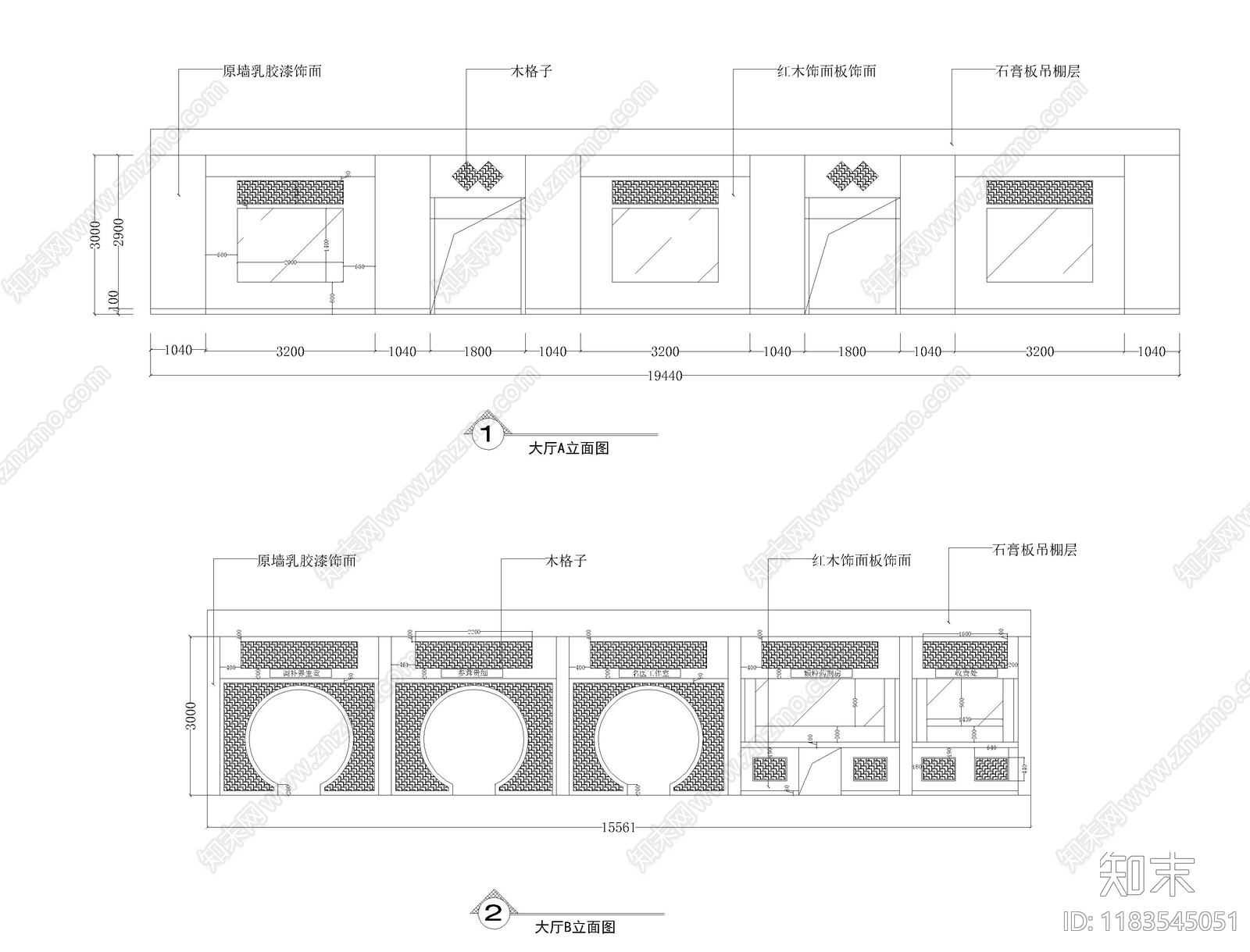 现代中医馆cad施工图下载【ID:1183545051】