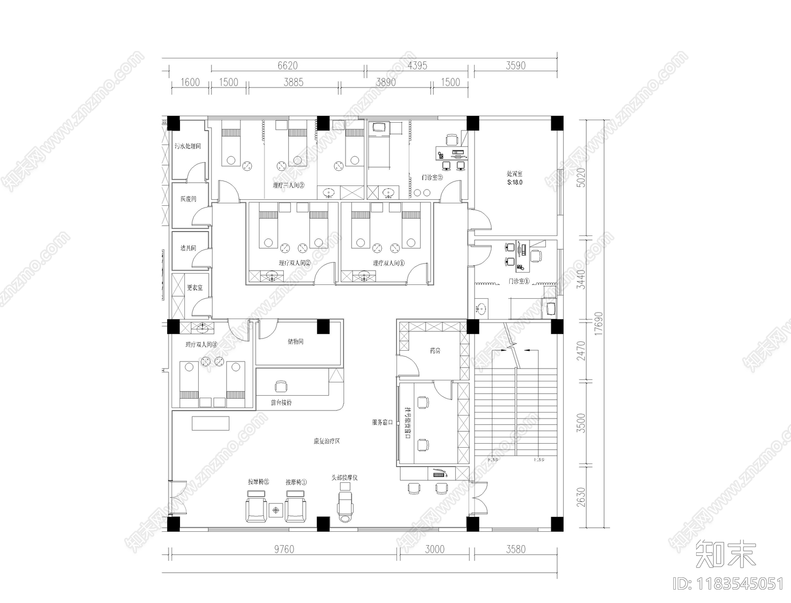 现代中医馆cad施工图下载【ID:1183545051】