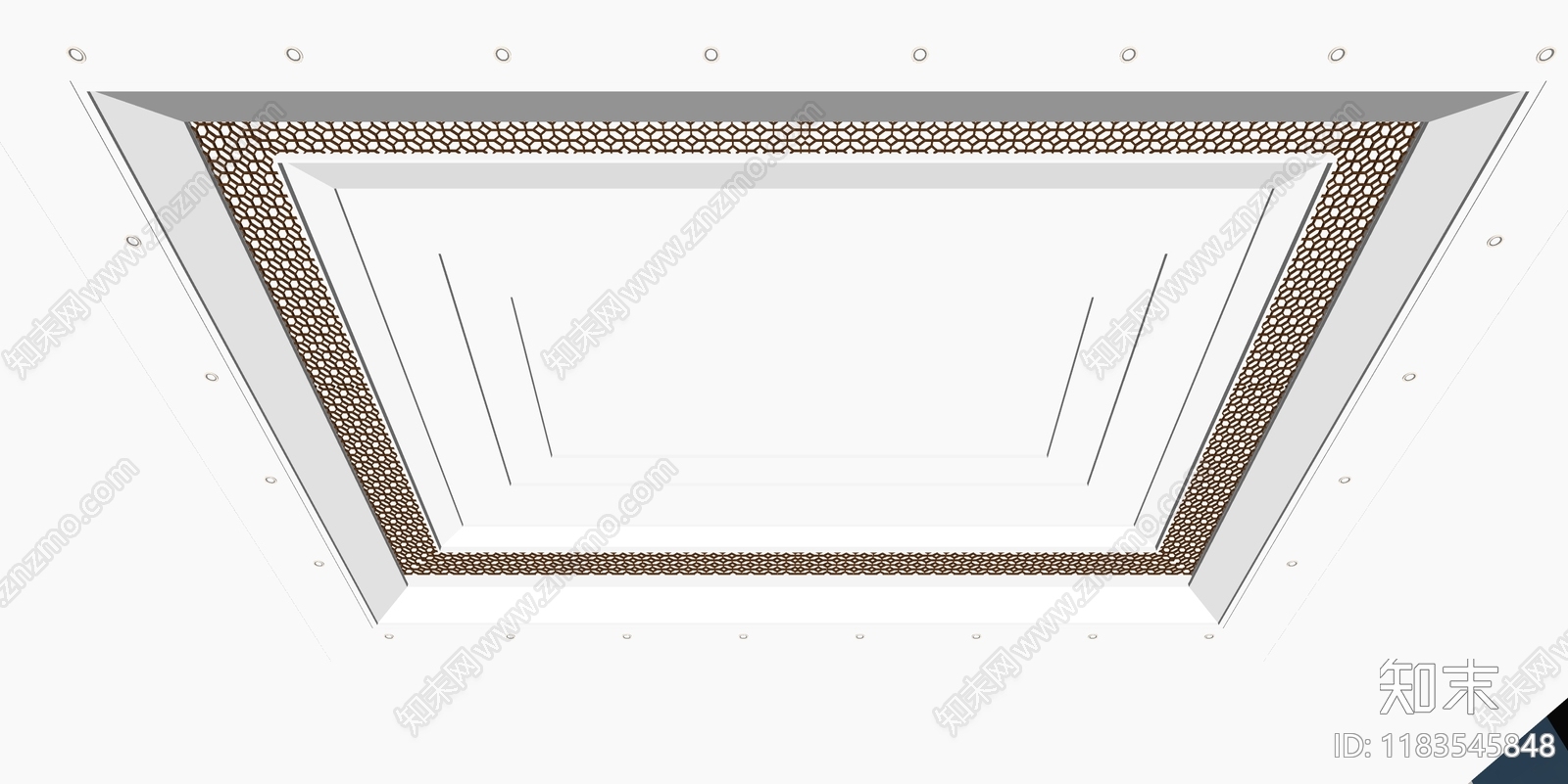 新中式吊顶SU模型下载【ID:1183545848】