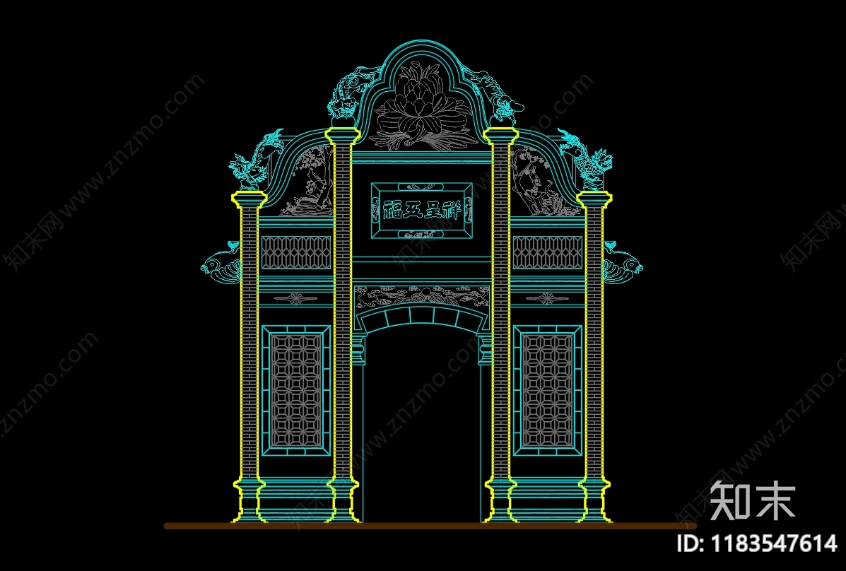 新中式古建cad施工图下载【ID:1183547614】