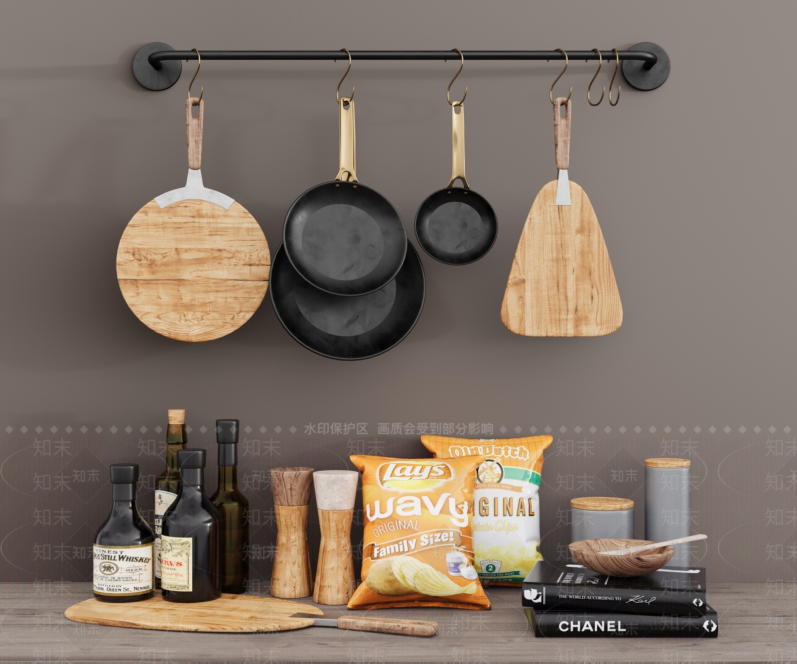 厨房用品组合SU模型下载【ID:1183548544】