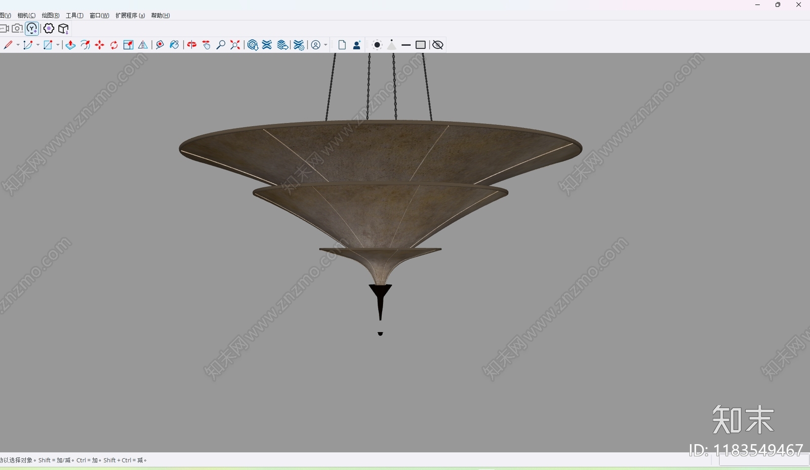 侘寂复古吊灯SU模型下载【ID:1183549467】