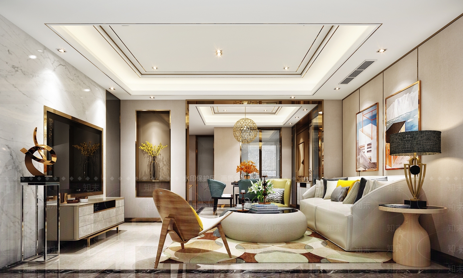 现代雕花3D模型下载【ID:1183552843】