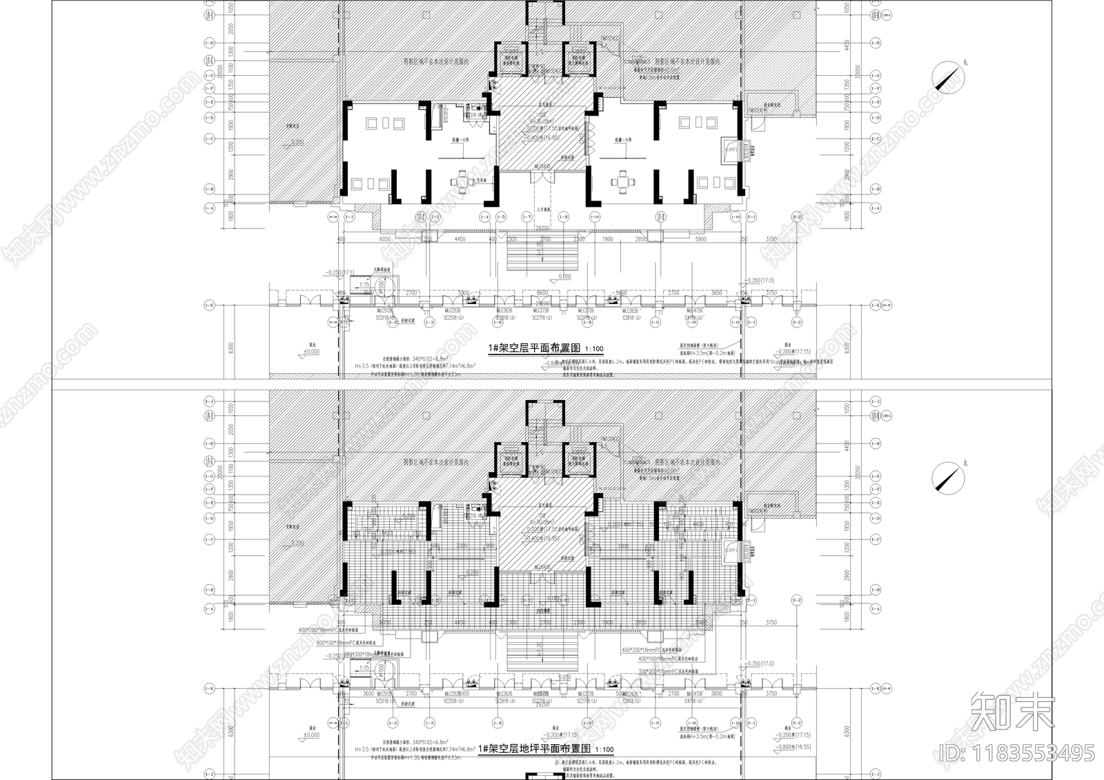 现代活动中心cad施工图下载【ID:1183553495】