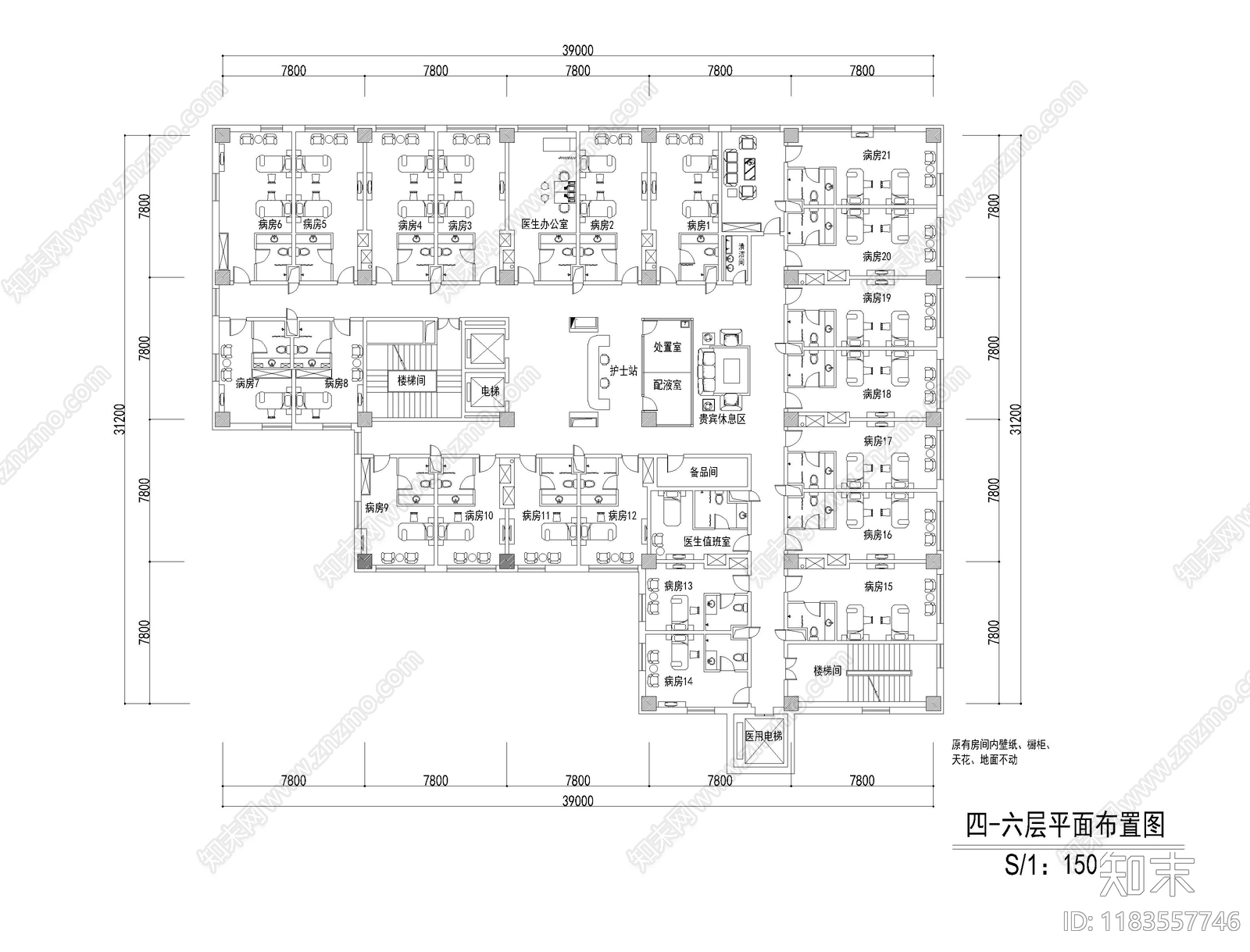 现代医院cad施工图下载【ID:1183557746】