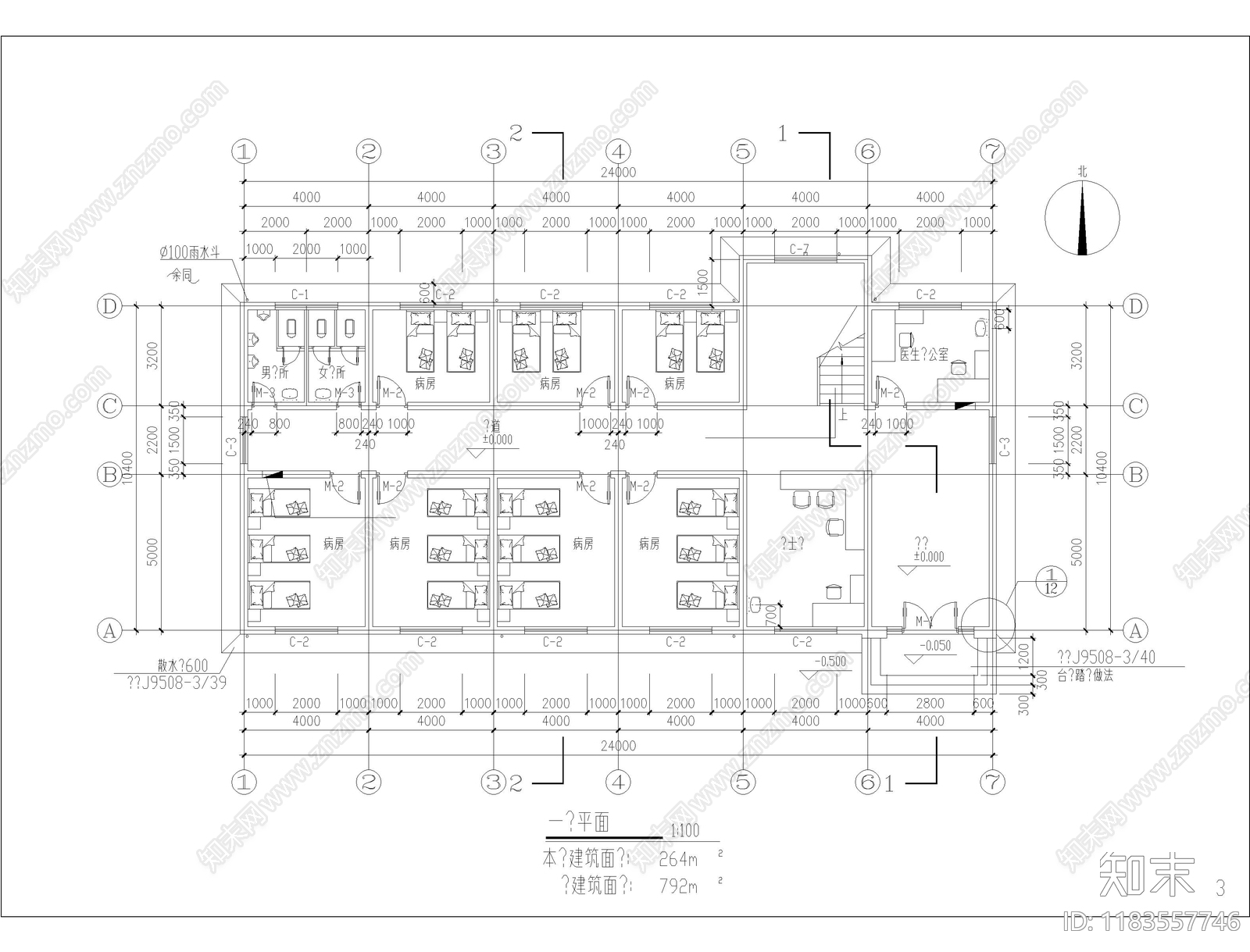 现代医院cad施工图下载【ID:1183557746】