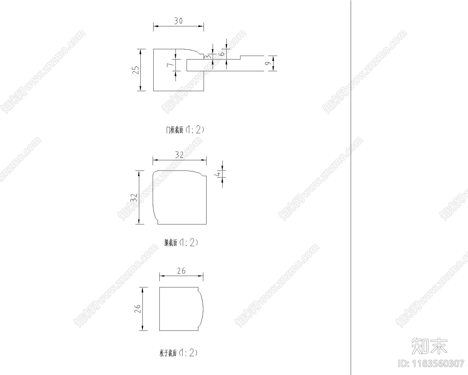 中式综合家具图库cad施工图下载【ID:1183560307】