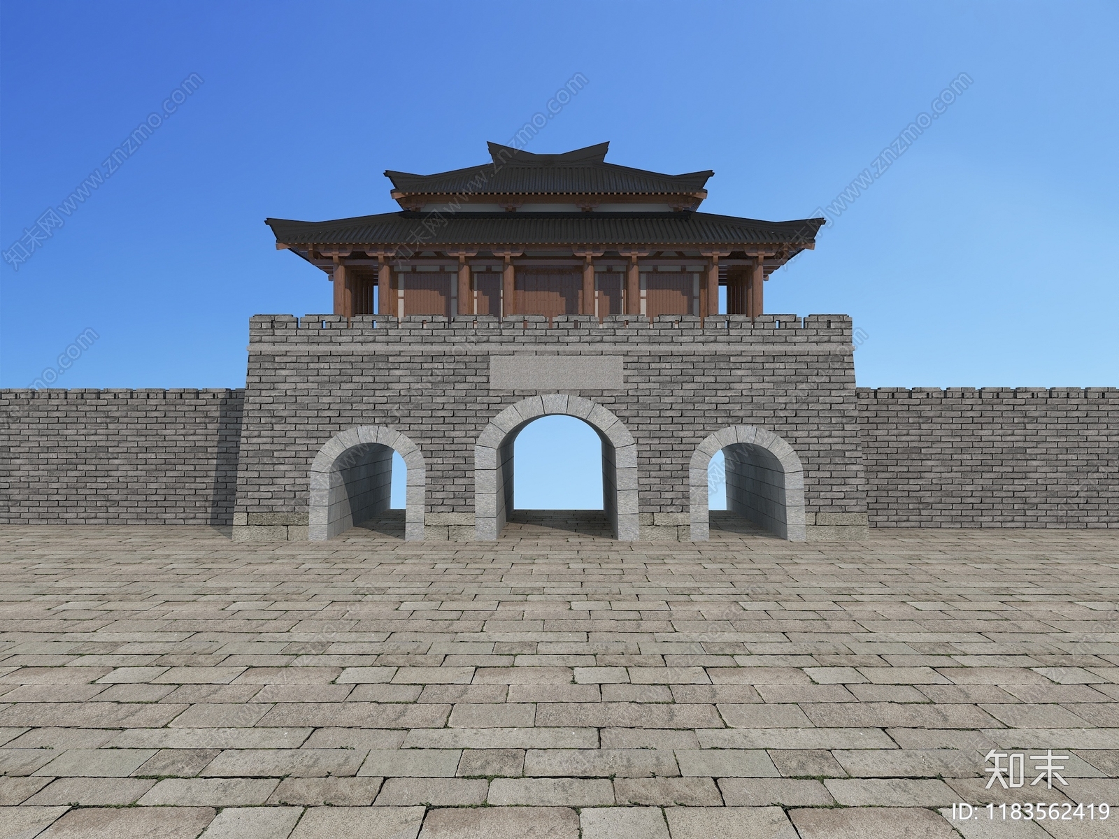 中式古建3D模型下载【ID:1183562419】