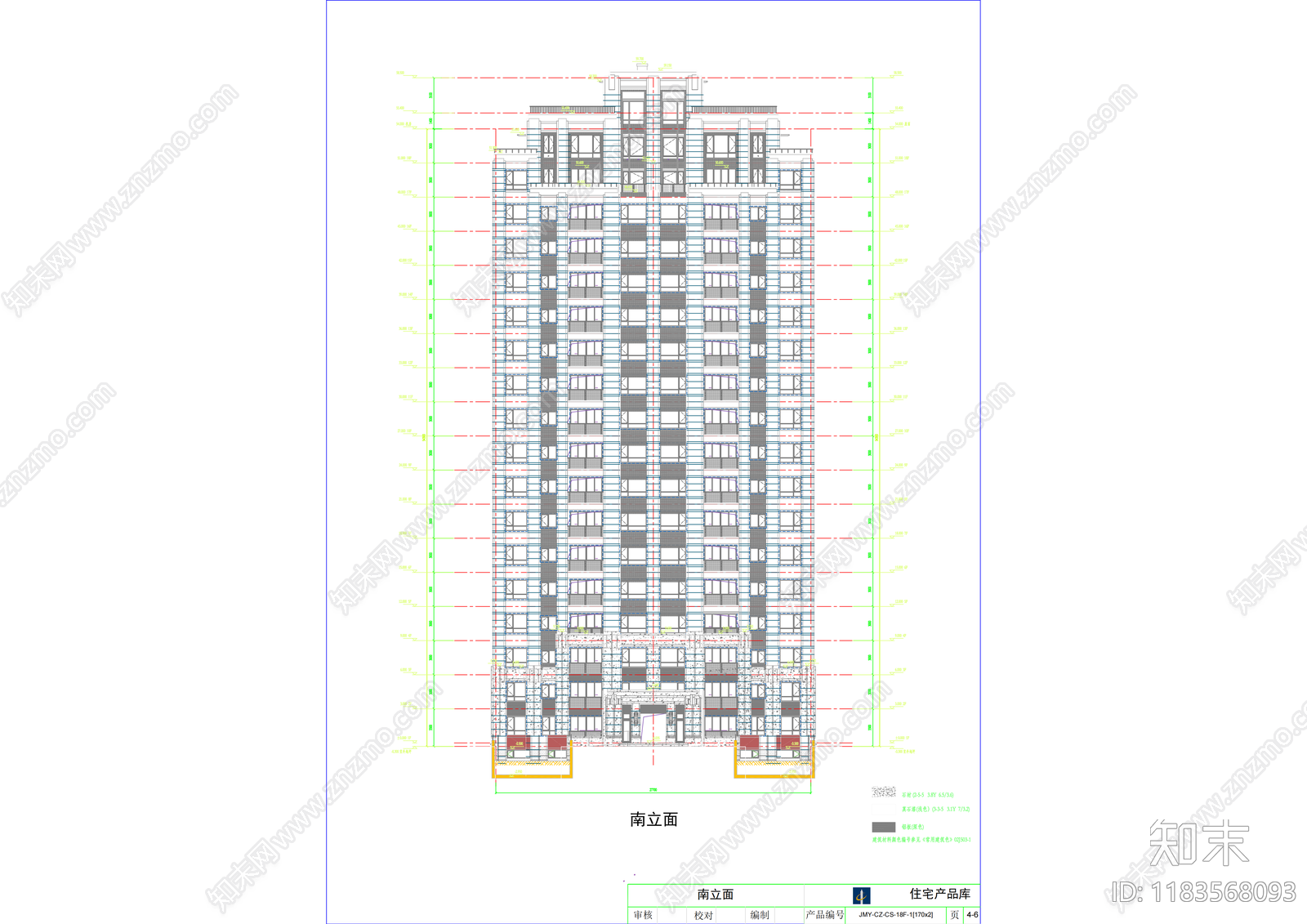 现代住宅楼建筑cad施工图下载【ID:1183568093】