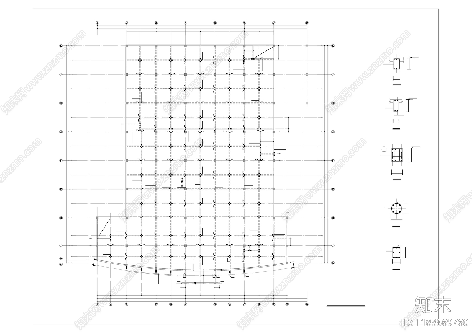 混凝土结构cad施工图下载【ID:1183569760】